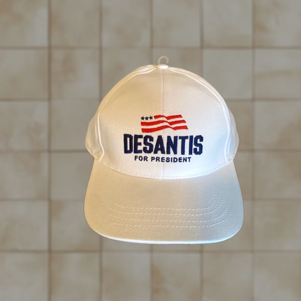 Vintage Ron Desantis Hat Cap Snap Back Adjustable Mens President Campaign USA Made Baseball Cap White Califame Size ONE SIZE - 1 Thumbnail