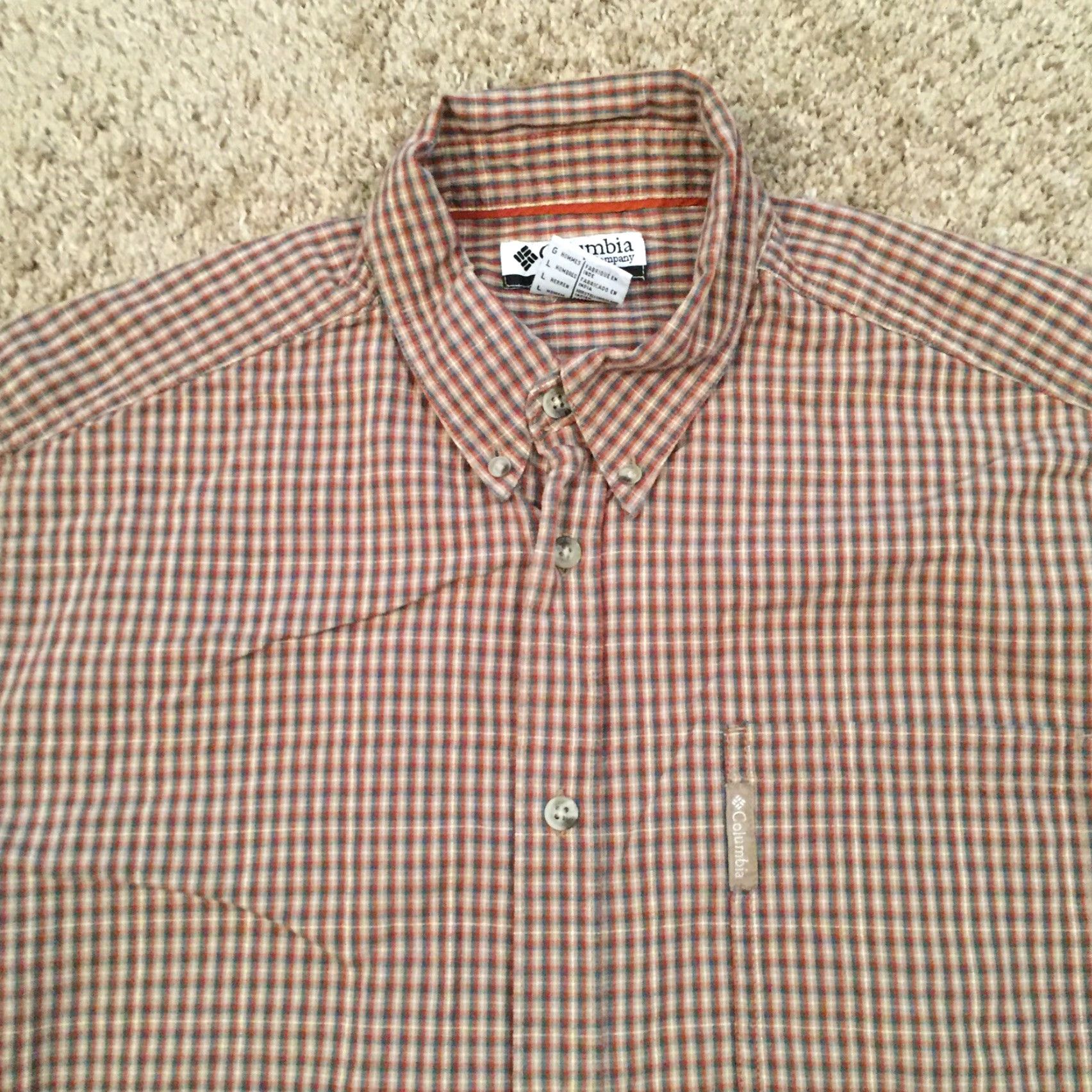 Vintage Columbia Shirt Mens Large Beige Plaid Long Sleeve Button-Down Outdoor Casual Size US L / EU 52-54 / 3 - 3 Thumbnail