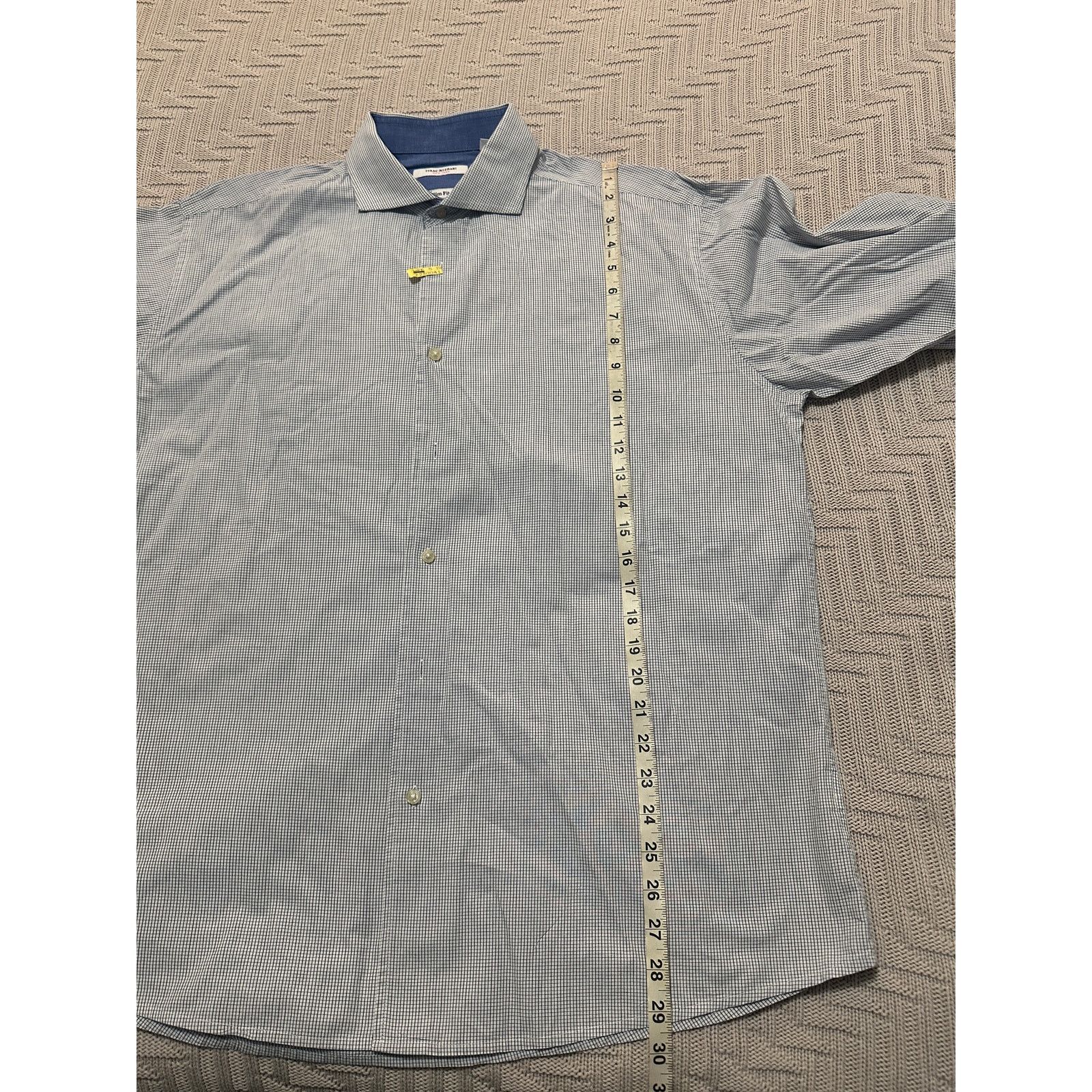 Isaac Mizrahi Isaac Mizrahi blue microplaid slim fit button down size 17.5 Size US XL / EU 56 / 4 - 9 Thumbnail
