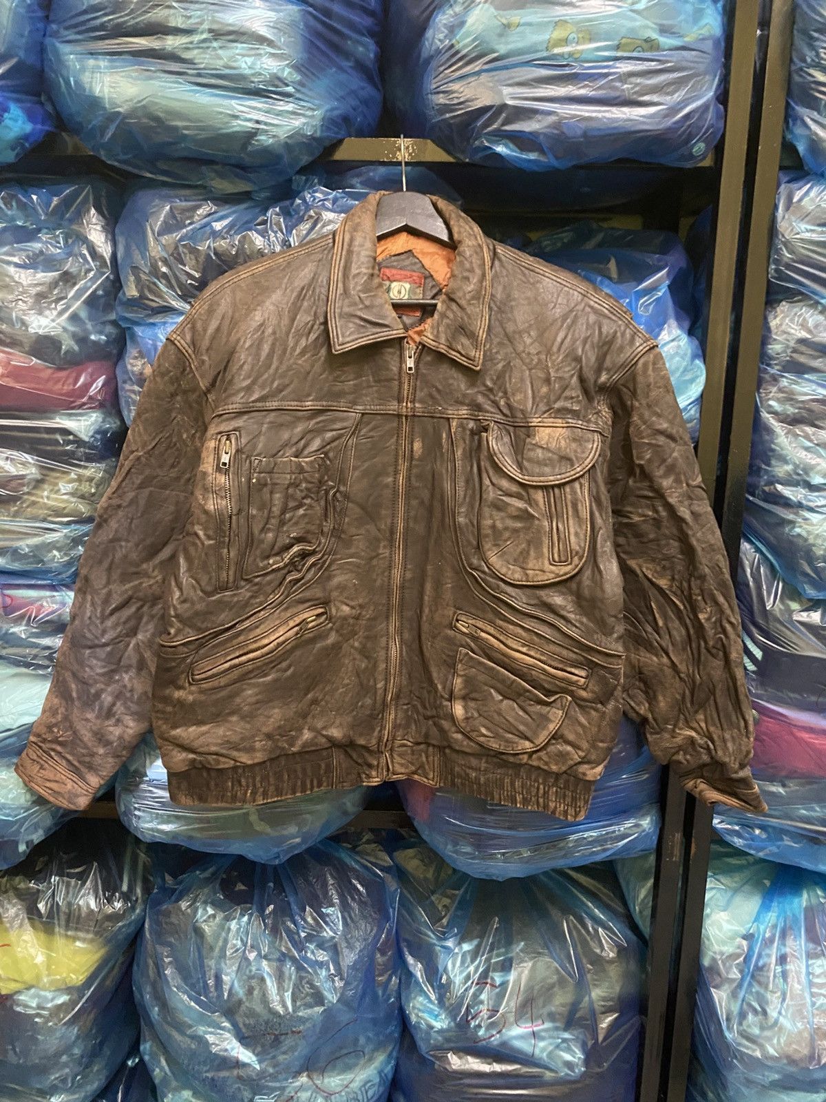 Other Vintage J.C. Corporation Multi-Pocket Leather Bomber Jacket Size US M / EU 48-50 / 2 - 1 Thumbnail