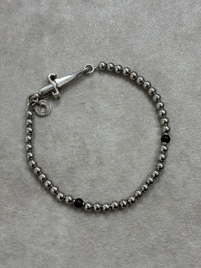 Vintage 2000s Cesare Paciotti Silver Beaded Bullet Dagger Bracelet Size ONE SIZE - 1 Thumbnail