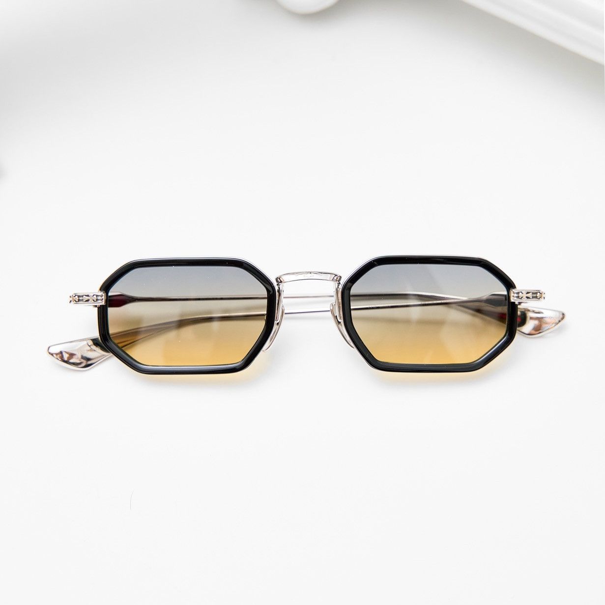 Chrome Hearts CHROME HEARTS STYLIDA BLACK/SHINY SILVER SUNGLASSES Size ONE SIZE - 6 Thumbnail