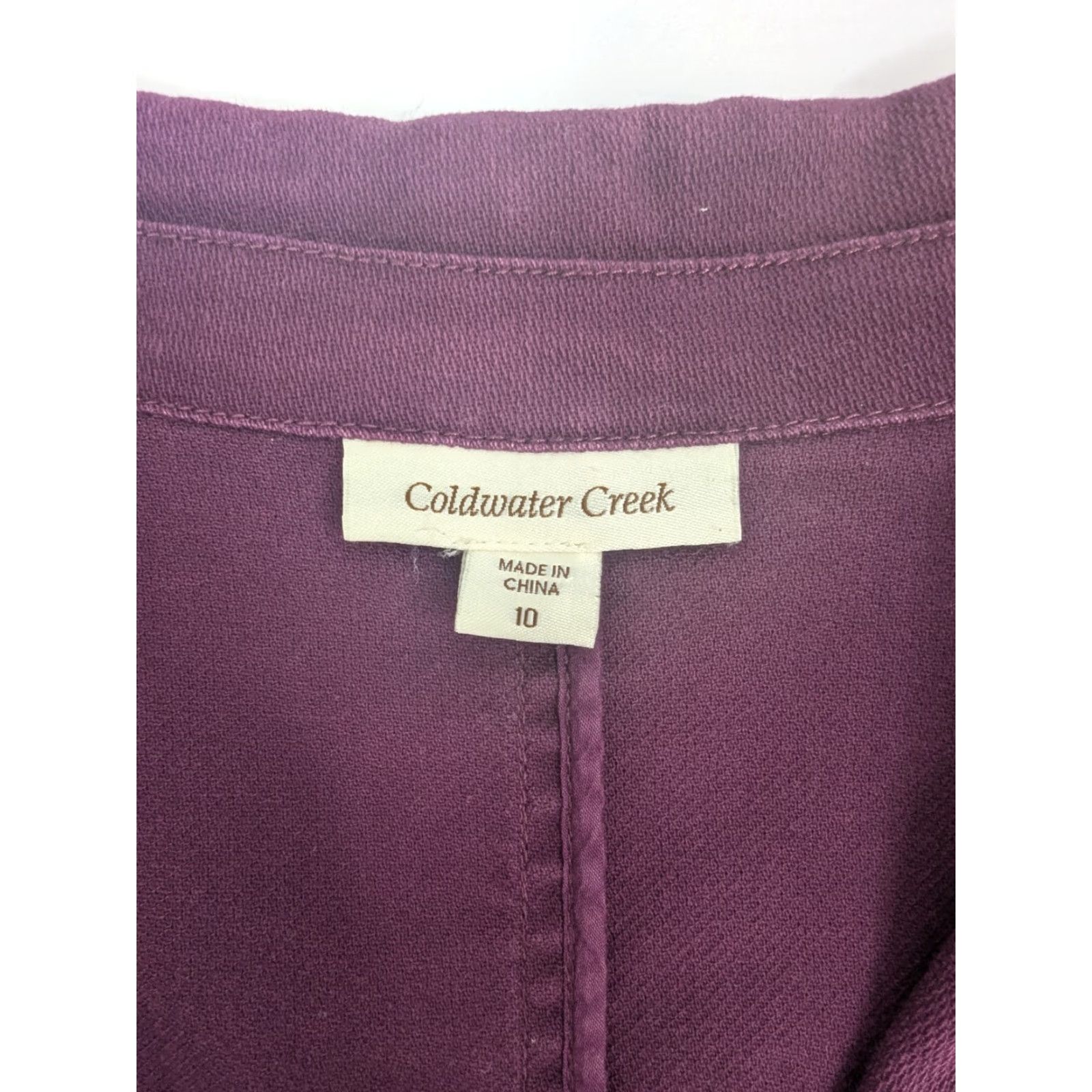 Coldwater Creek Coldwater Creek Women's Plum Purple Button Collared Flap Pockets Jacket Size 10 Size L / US 10 / IT 46 - 7 Thumbnail
