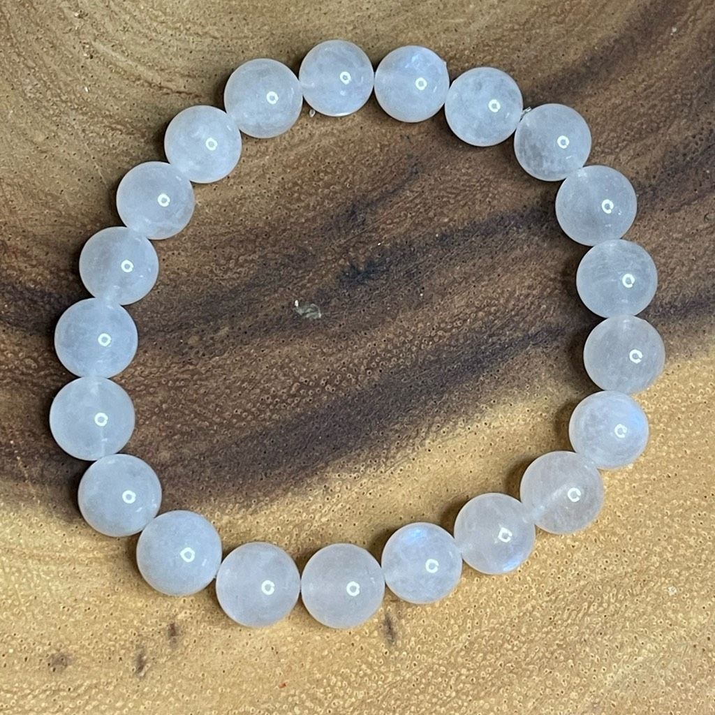 Other White Moonstone beaded bracelet 7” crystal healing beads 8mm Size ONE SIZE - 6 Thumbnail