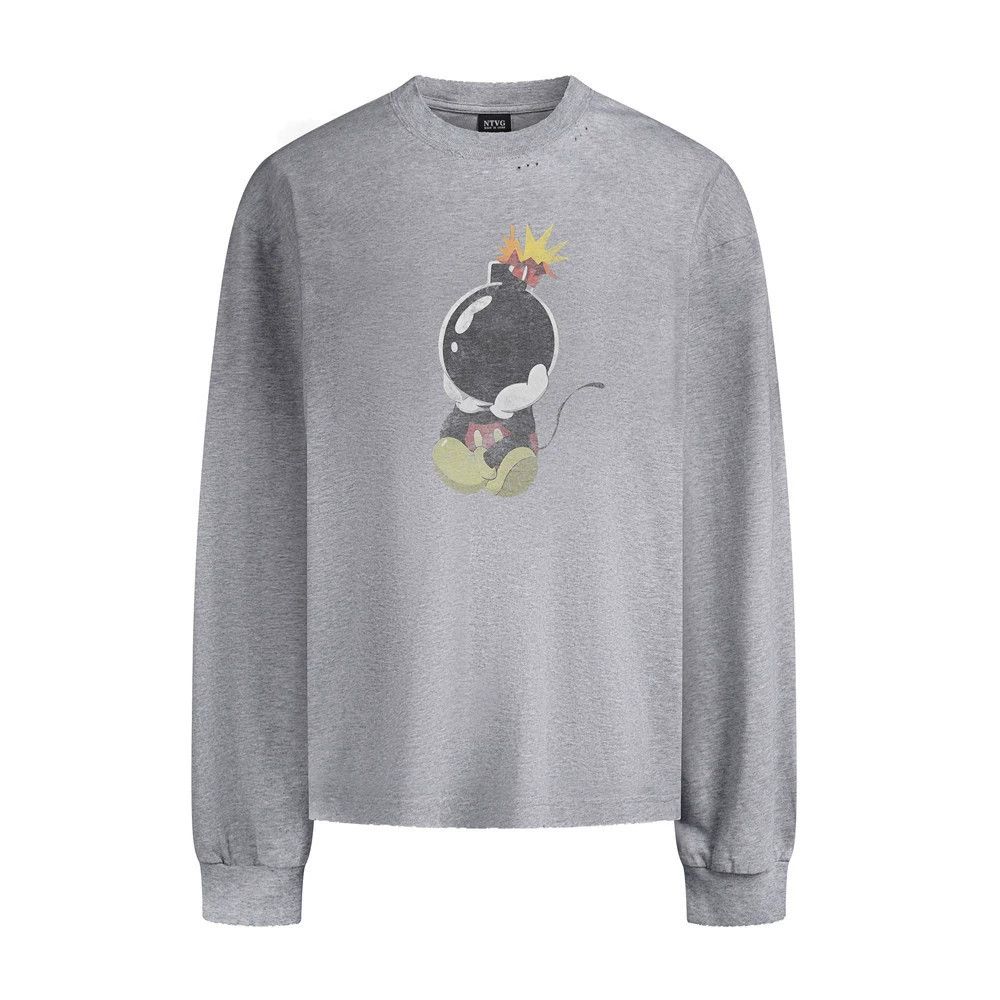 Vintage Men's distressed cotton long-sleeved cartoon print T-shirt Size US M / EU 48-50 / 2 - 1 Thumbnail
