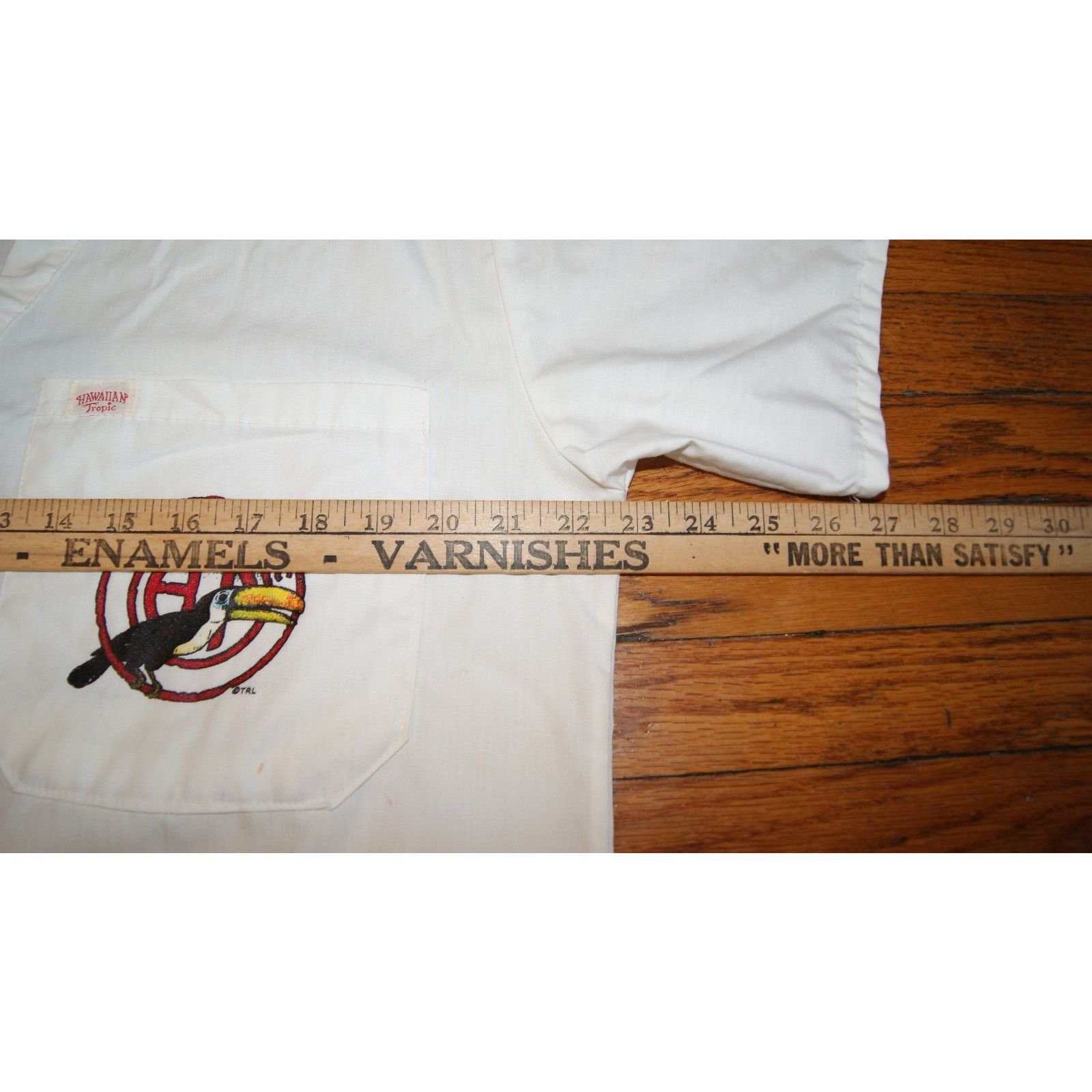 Vintage VTG Hawaiian Tropic VNeck XL Shirt Toucan Palm Pocket 1985 Size US XL / EU 56 / 4 - 10 Thumbnail