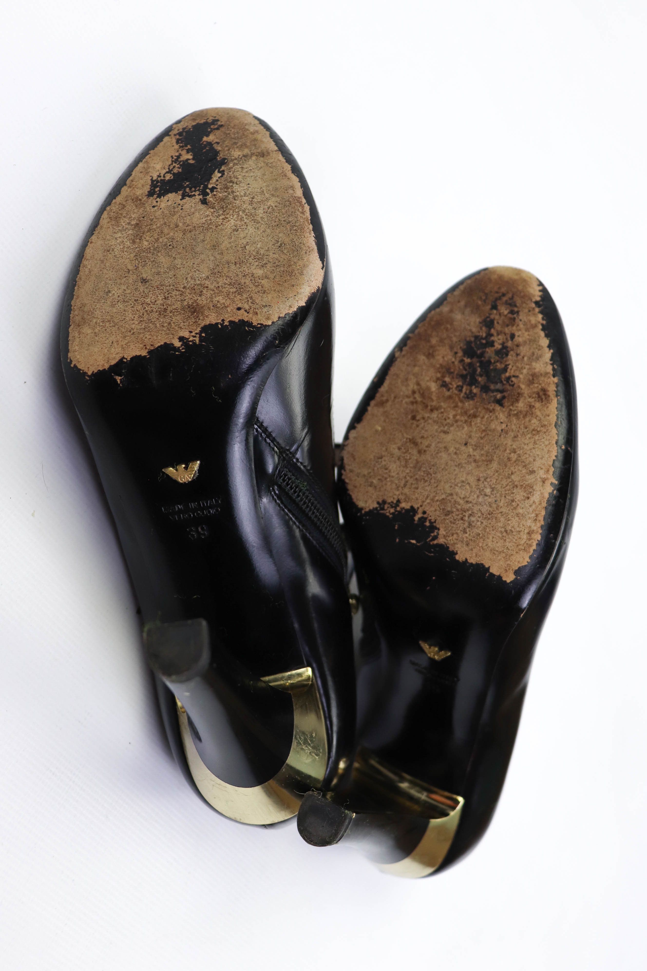 Armani Giorgio Armani Black Leather Mary Jane Pump Shoes Size US 9 / IT 39 - 13 Thumbnail