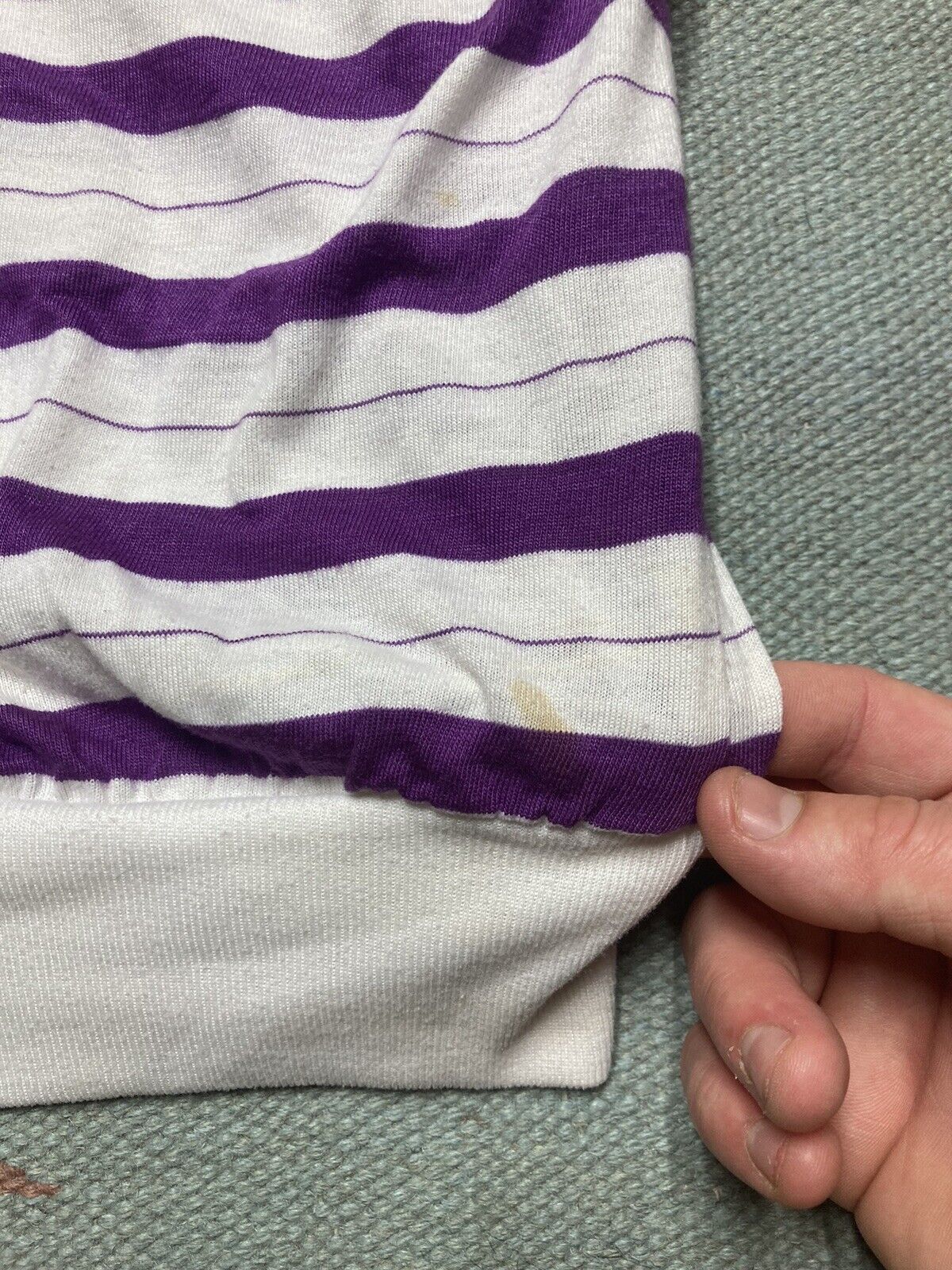 Vintage 70s t shirt Ms tops california striped ringer purple boxy Lg Size S / US 4 / IT 40 - 2 Thumbnail