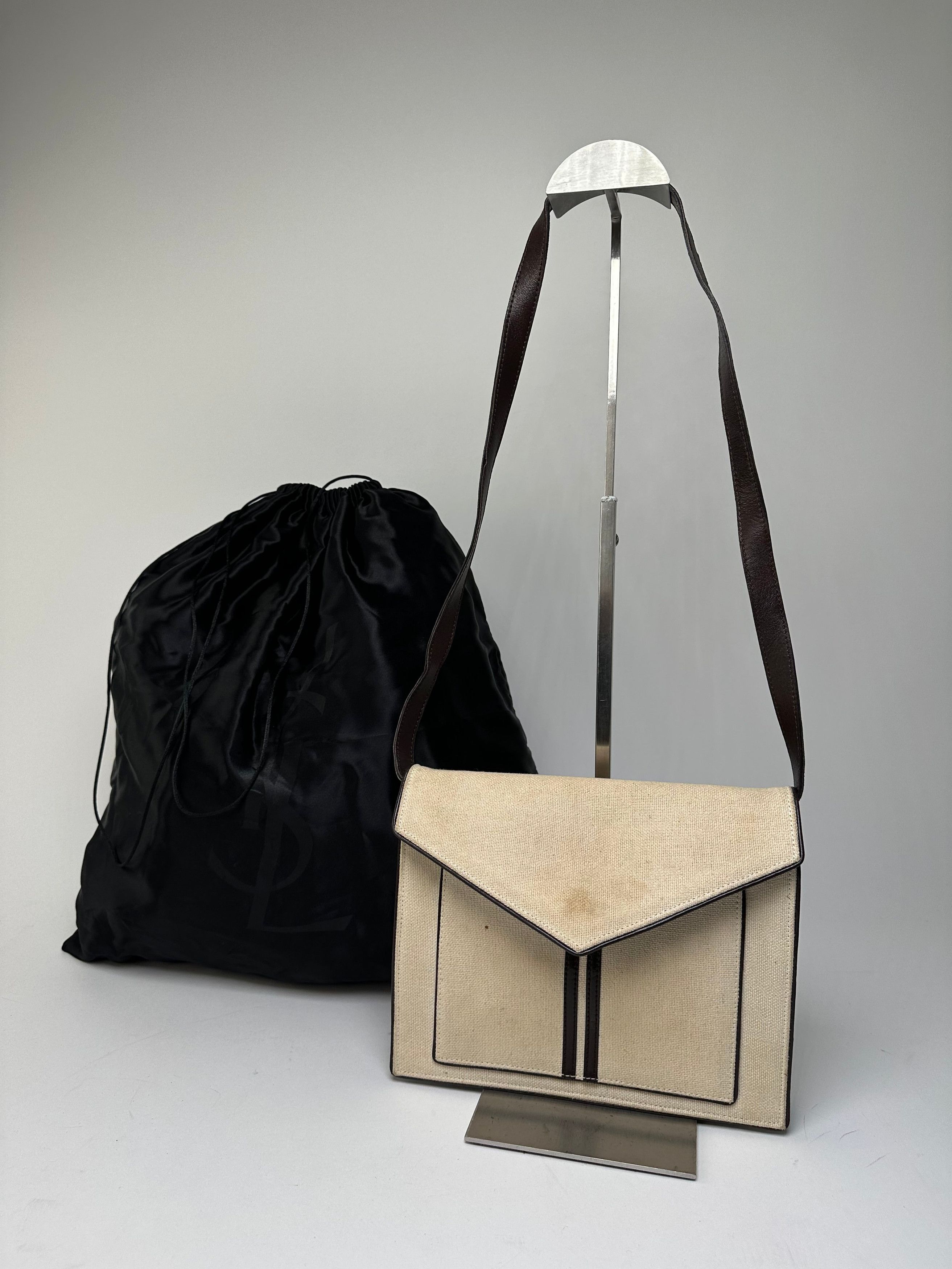 Yves Saint Laurent Vintage Canvas Envelope Shoulder Bag Beige Size ONE SIZE - 1 Thumbnail