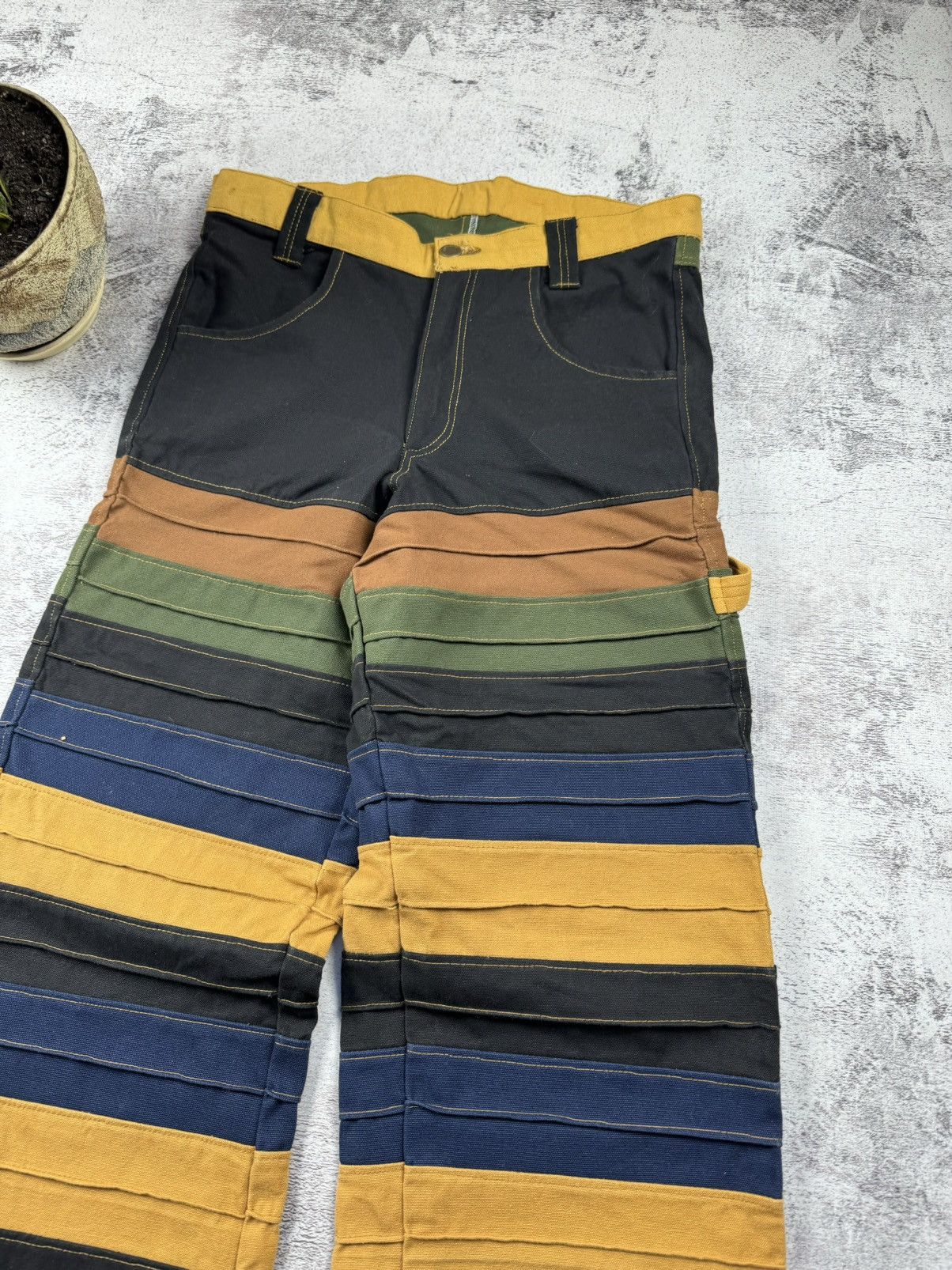 Carhartt Vintage 90S Striped Distressed Carpenter Carhartt Jeans Size US 30 / EU 46 - 16 Thumbnail