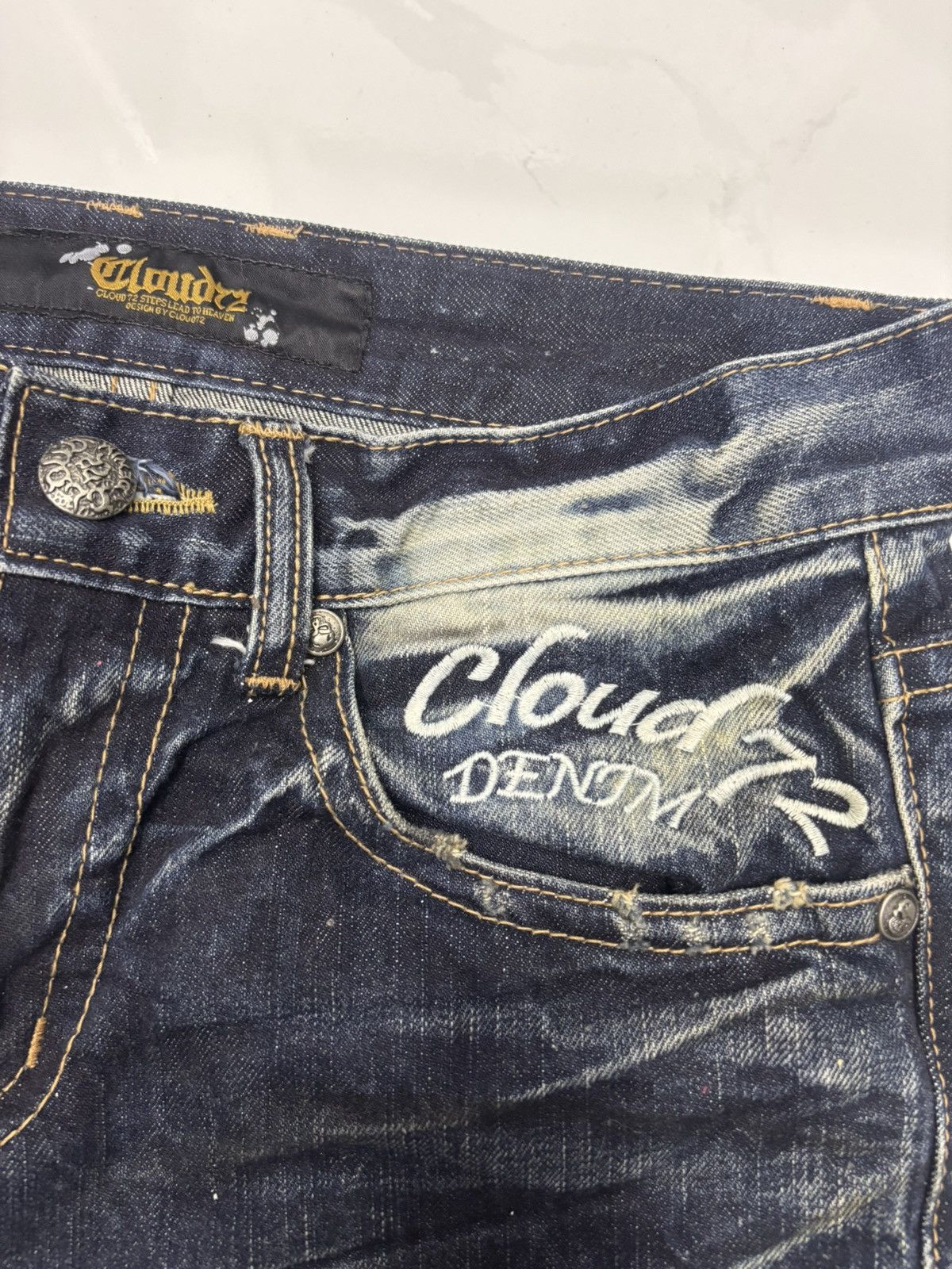 Affliction 🔥Vintage Skulls Denim Cloud72 Distressed Denim Jeans Lgb Size US 30 / EU 46 - 10 Thumbnail