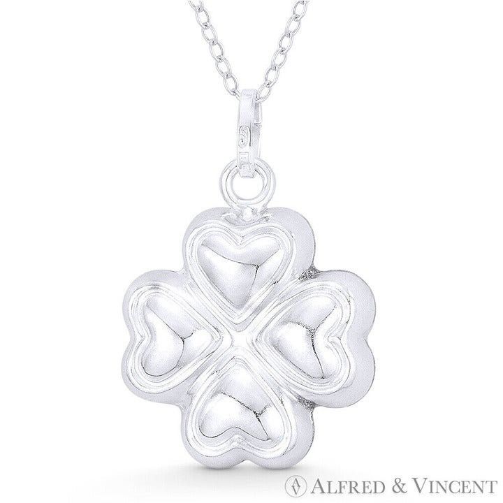 Other 4-Leaf Shamrock Irish Luck Charm 29x20mm Hollow Pendant Size ONE SIZE - 1 Preview