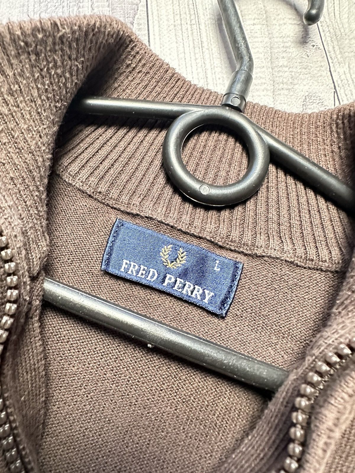 Fred Perry Vintage Fred Perry zip sweater size L logo brown rare Size US L / EU 52-54 / 3 - 4 Thumbnail