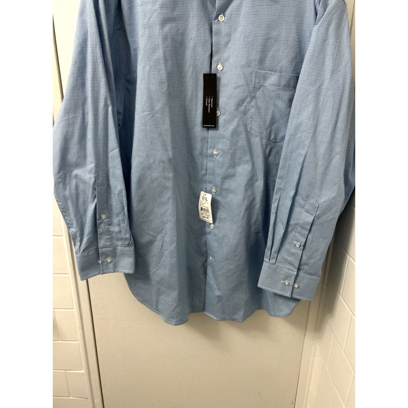 Vintage Synrgy Performance Shirt Mens 18.5 34/35 Blue Geometric Button Up NWT 5 MSRP Size US XXL / EU 58 / 5 - 3 Thumbnail