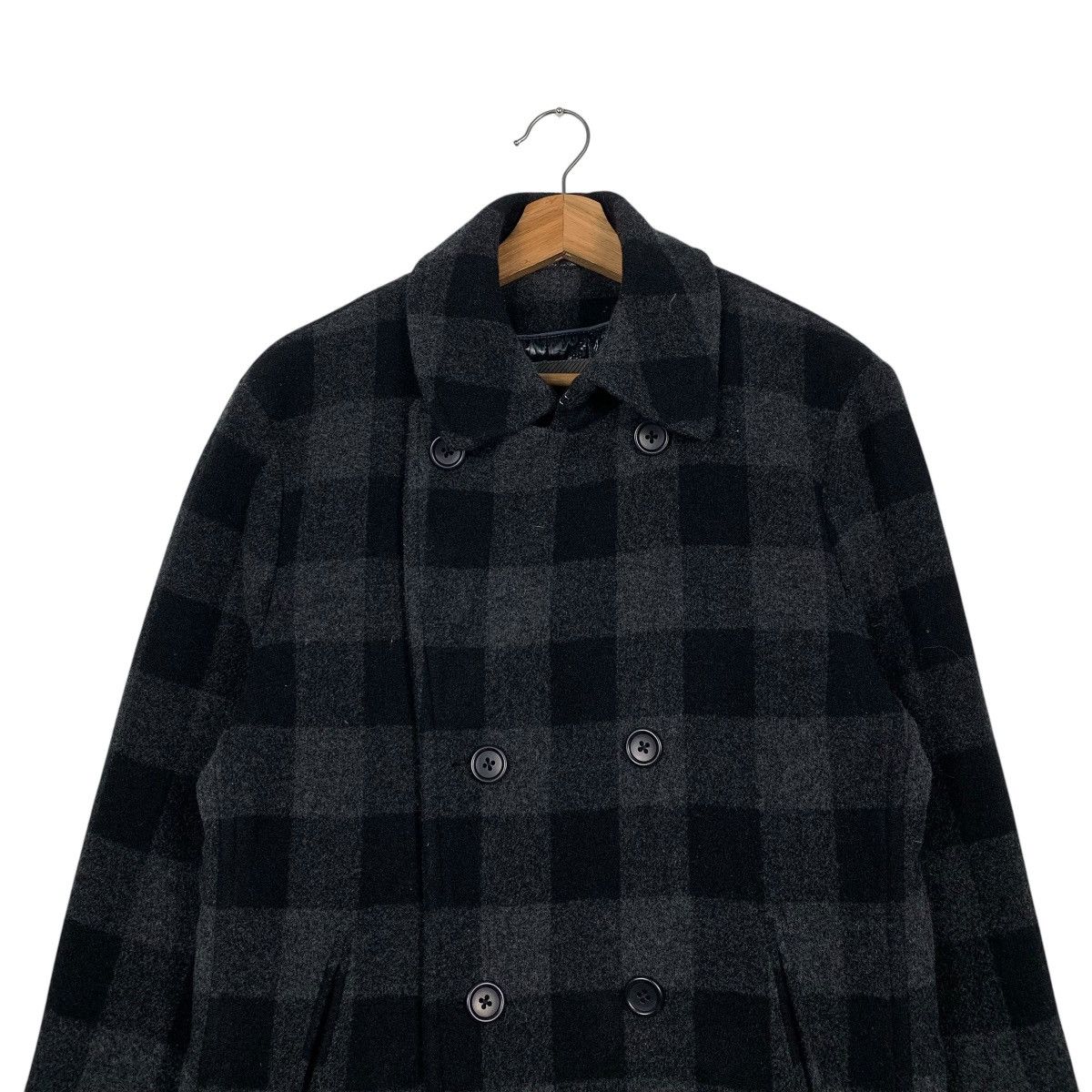 Japanese Brand Uniqlo Wool Collection Tartan Double Breasted Jacket Size US L / EU 52-54 / 3 - 2 Thumbnail