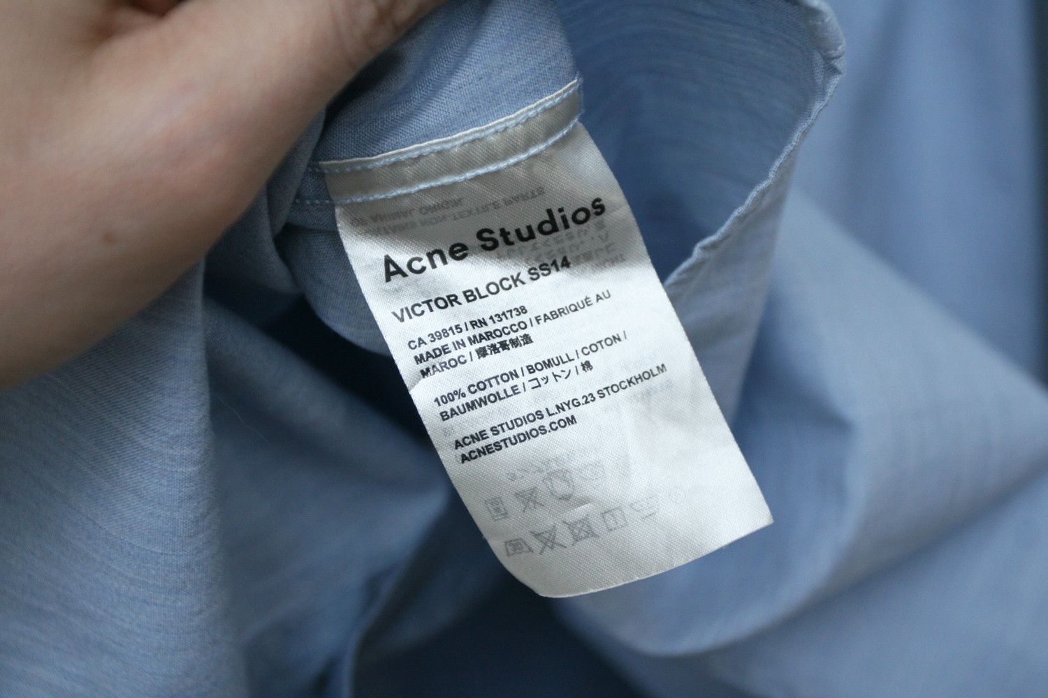 Acne Studios Acne Studios Victor Block Blue Button Down Blue Shirt 48 M Size US M / EU 48-50 / 2 - 6 Thumbnail