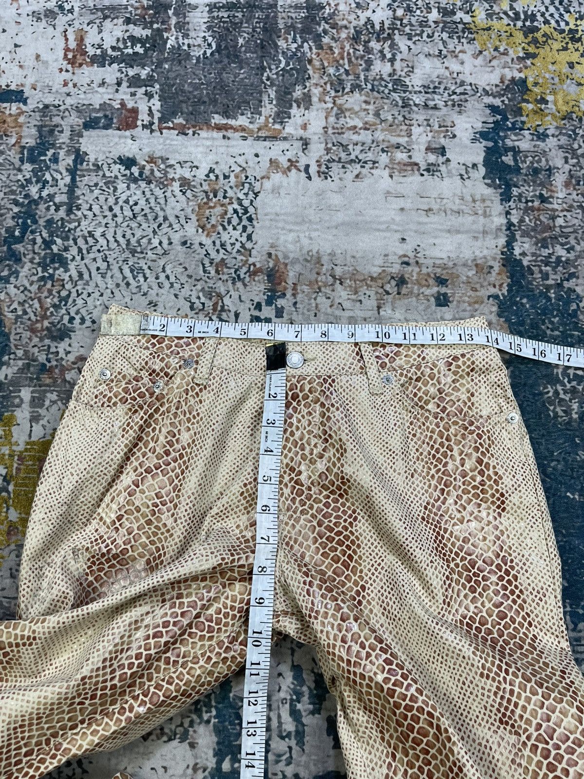 If Six Was Nine Acquaverde Snakeskin Flare Pants Size 28" / US 6 / IT 42 - 11 Thumbnail