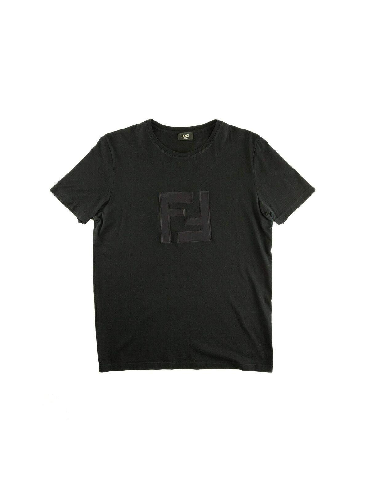 Fendi Fendi Mens FF T Shirt Black Large Black Size US L / EU 52-54 / 3 - 1 Thumbnail