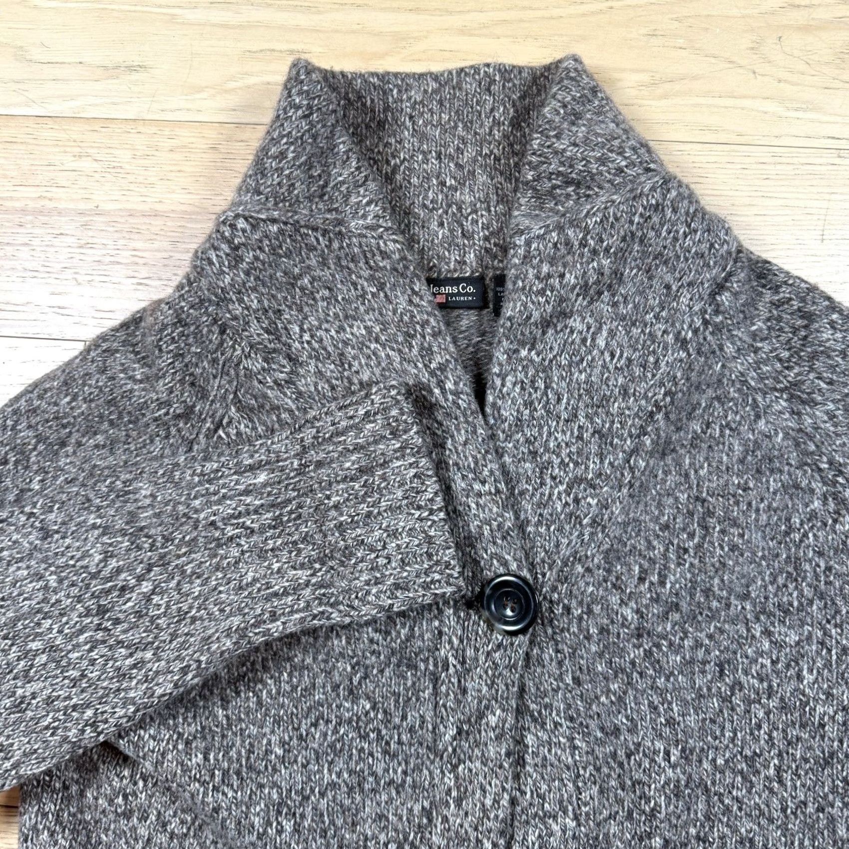 Ralph Lauren Polo Ralph Lauren Cardigan Sweater Wool Ladies L Shawl Collar Gray merchandising style unsure** Size L / US 10 / IT 46 - 3 Thumbnail