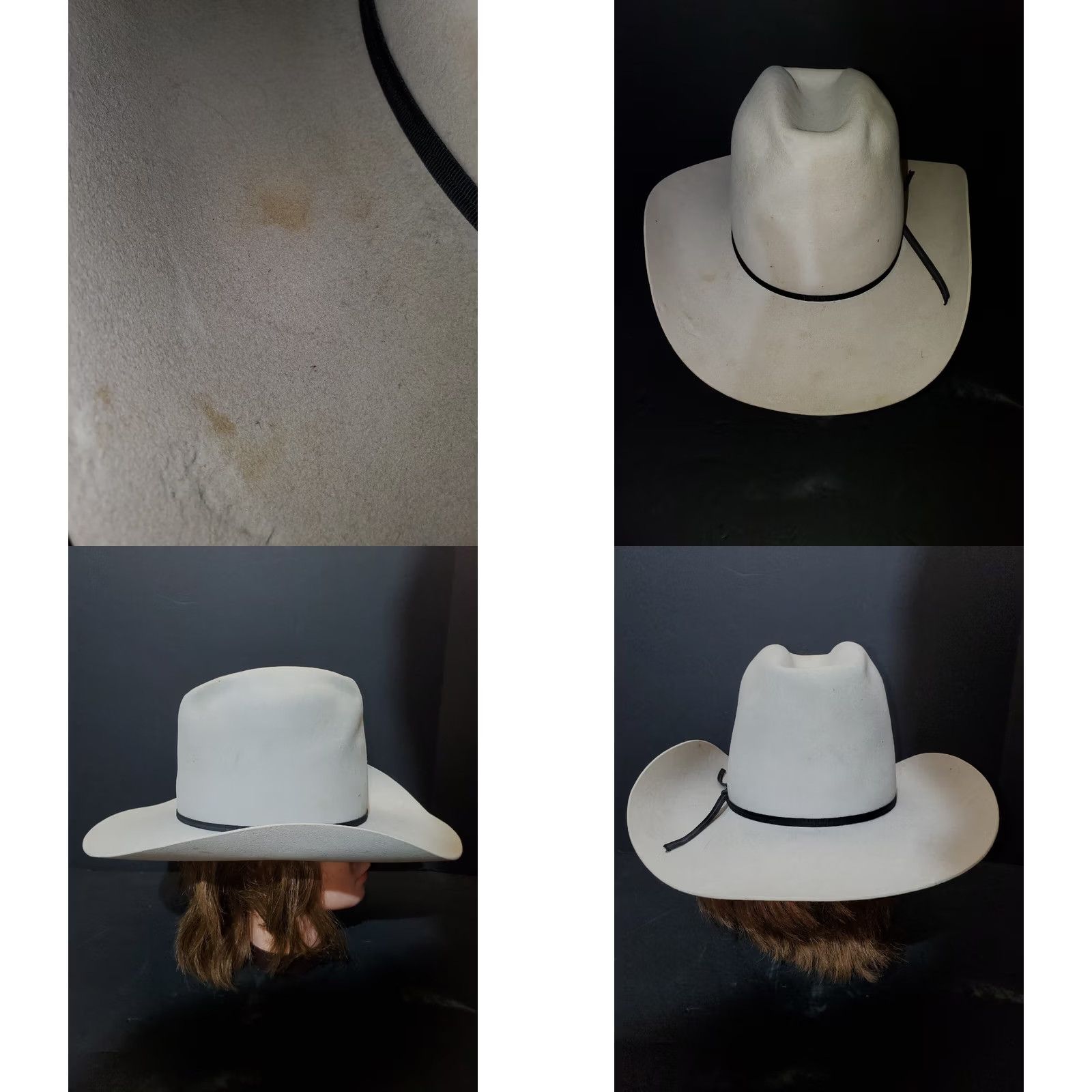 Stetson VINTAGE John B Stetson 7x Beaver Classic Silverbelly Cowboy Western Hat Sz 6 7/8 Size ONE SIZE - 9 Thumbnail