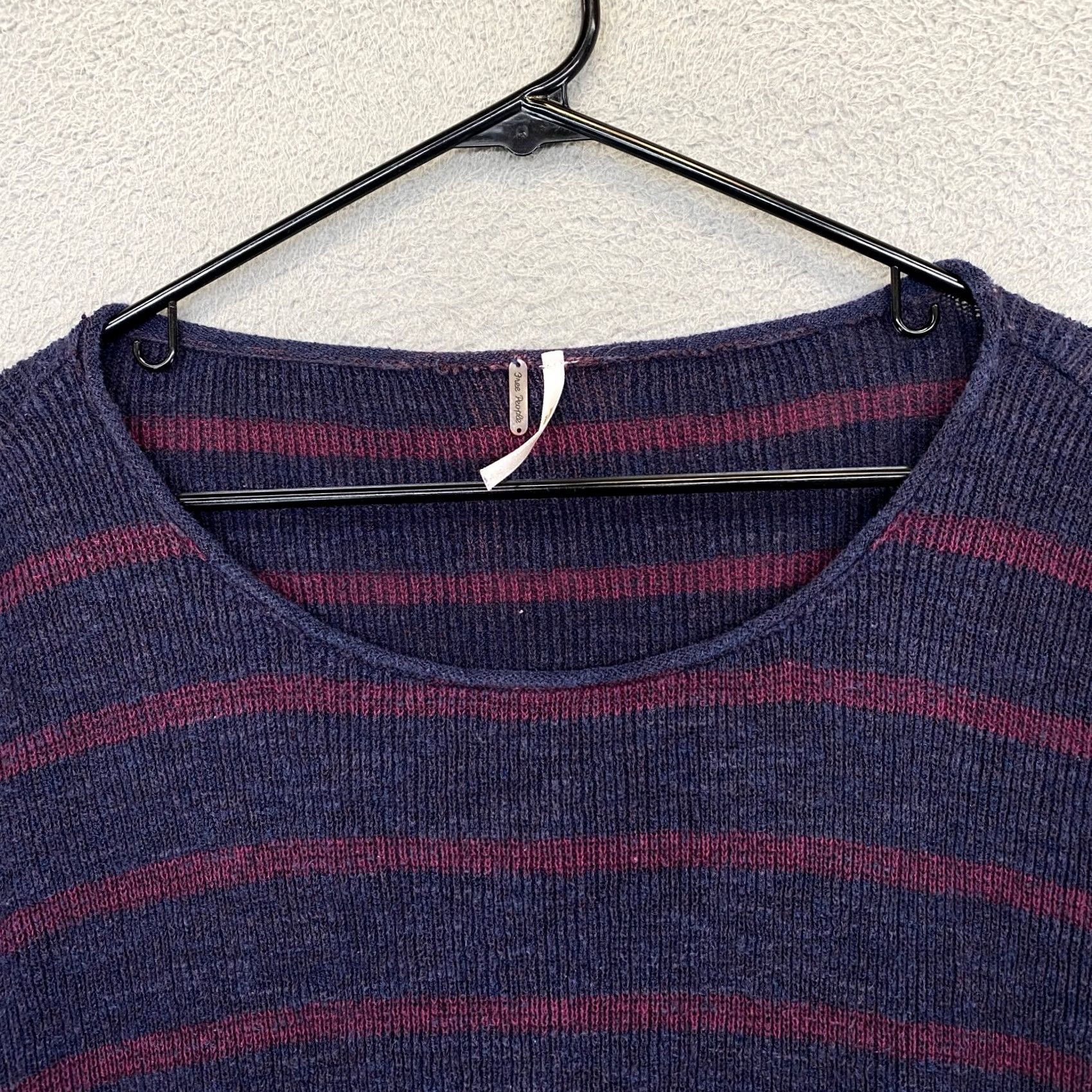 Free People Free People Sweater Womens Medium Oversized Slouchy Striped Navy Blue Beach Boho Pullover Casual Knit Stripe Knitwear Vintage: No Size M / US 6-8 / IT 42-44 - 4 Thumbnail