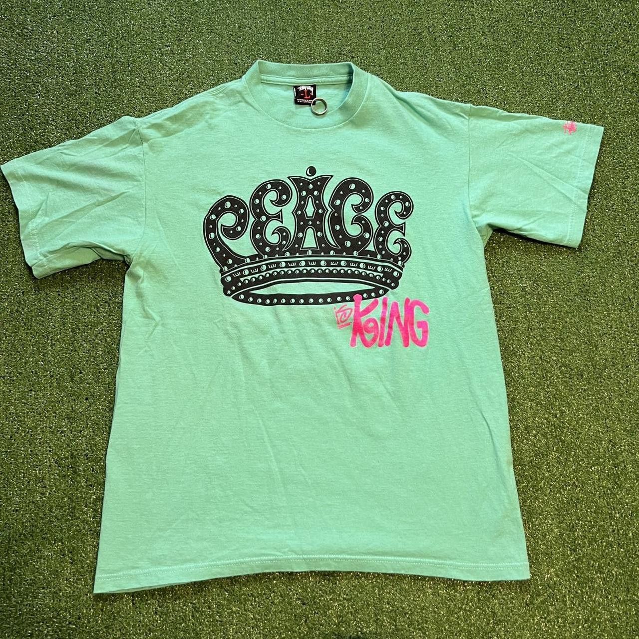 Stussy Aqua Stussy Peace is King graphic tshirt Size US L / EU 52-54 / 3 - 2 Thumbnail