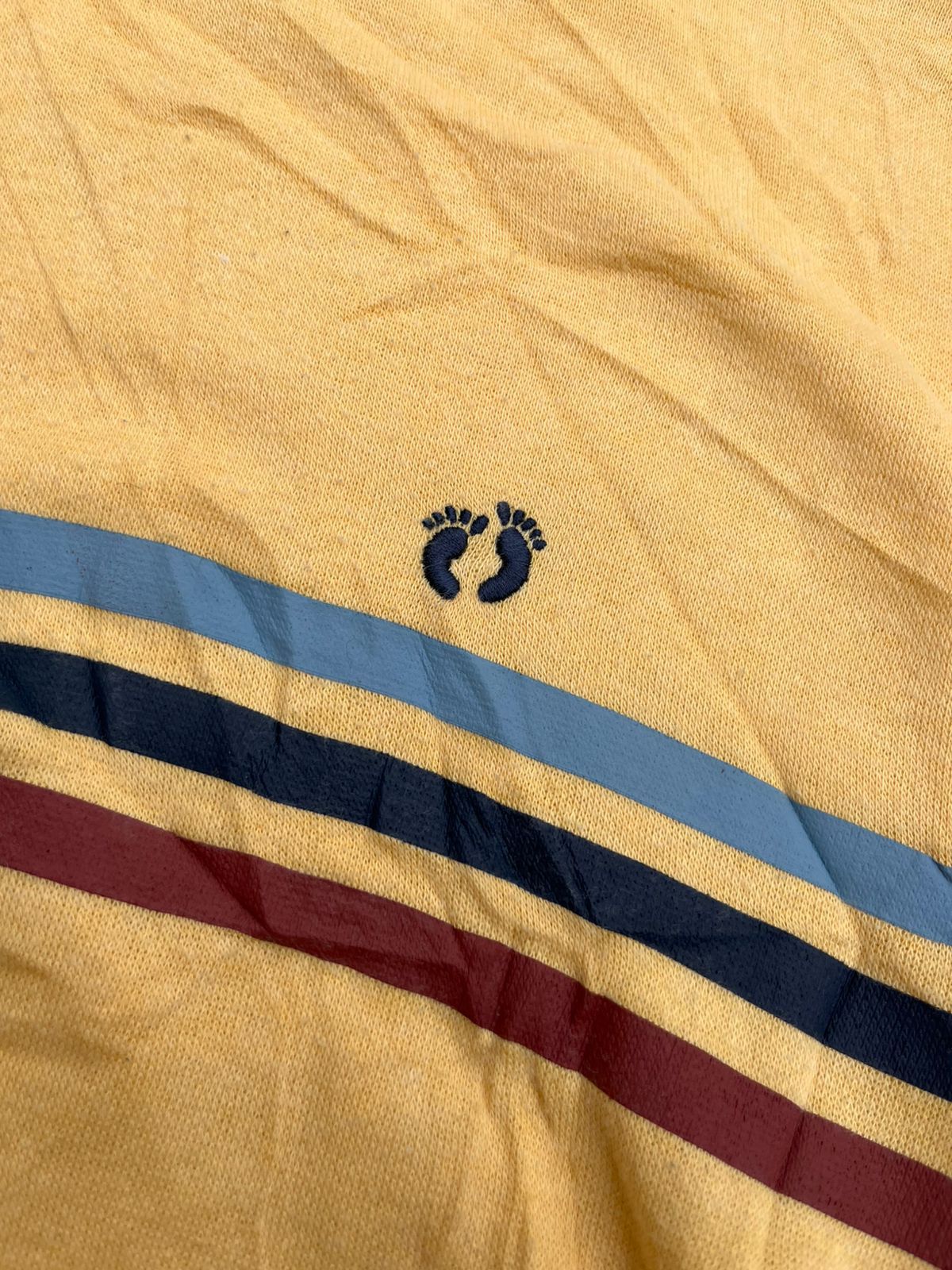 Vintage Hang Ten Striped Sweatshirt Pale Yellow Surf Style