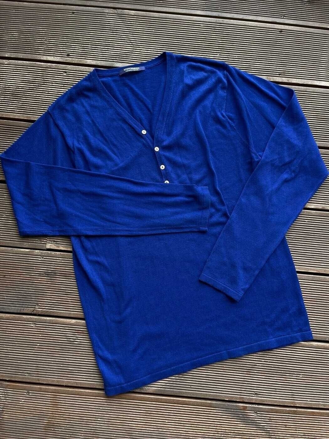 Scotch & Soda Scotch&Soda LongSleeve v-neck blue with button Size US M / EU 48-50 / 2 - 1 Thumbnail