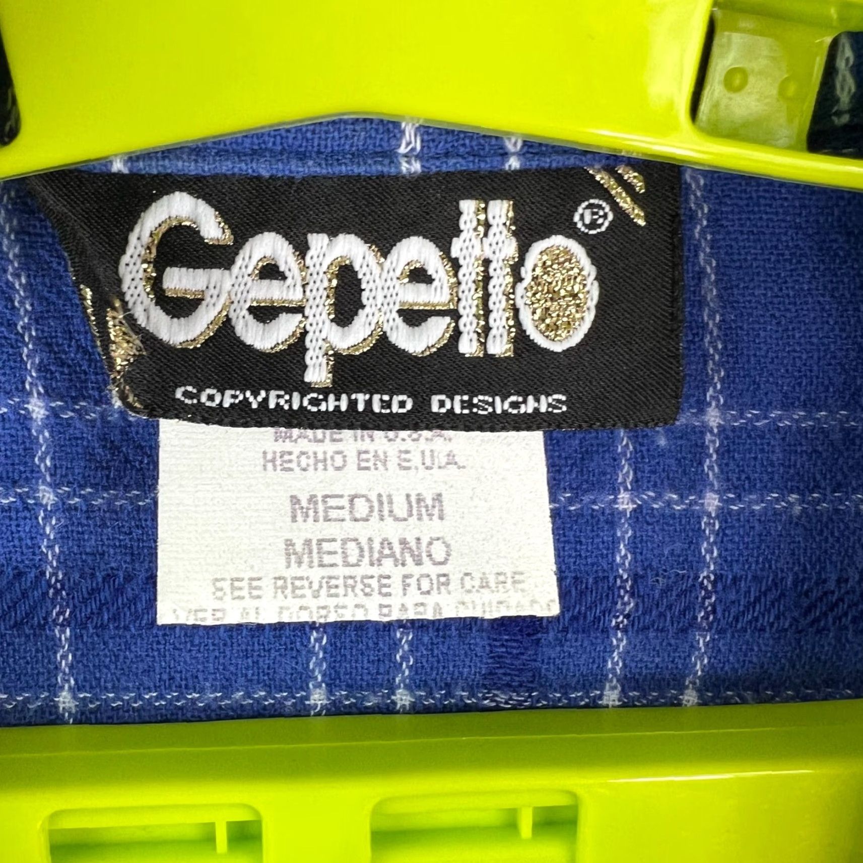 Repetto VINTAGE Gepetto Plaid Woven Button Up Casual Shirt Womens Size M Blue Sequin Stars Size M / US 6-8 / IT 42-44 - 4 Thumbnail
