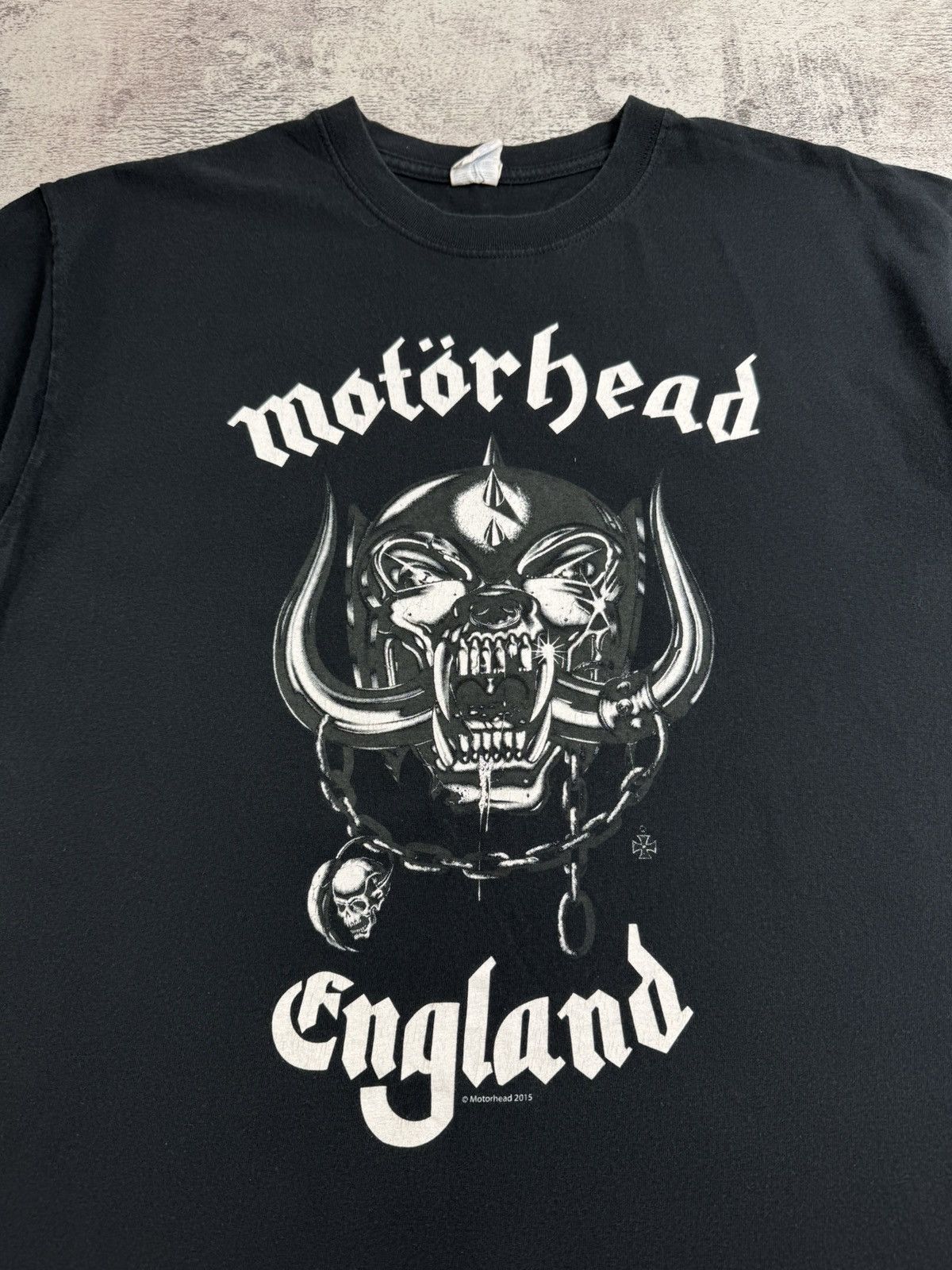 Band Tees Motorhead Of England 2015 Metal Rock Tour Faded Merch Devil Band T Shirt Jersey Size US L / EU 52-54 / 3 - 8 Thumbnail