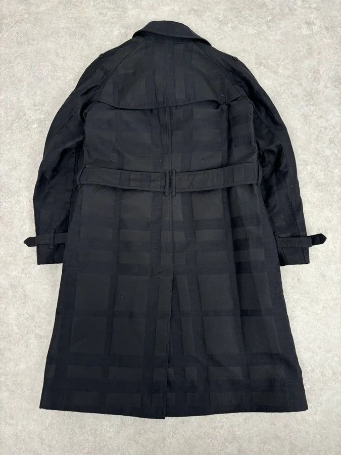 Burberry FW2009 Burberry Prorsum Black Wool Tonal Check Trench Coat Size S / US 4 / IT 40 - 6 Thumbnail