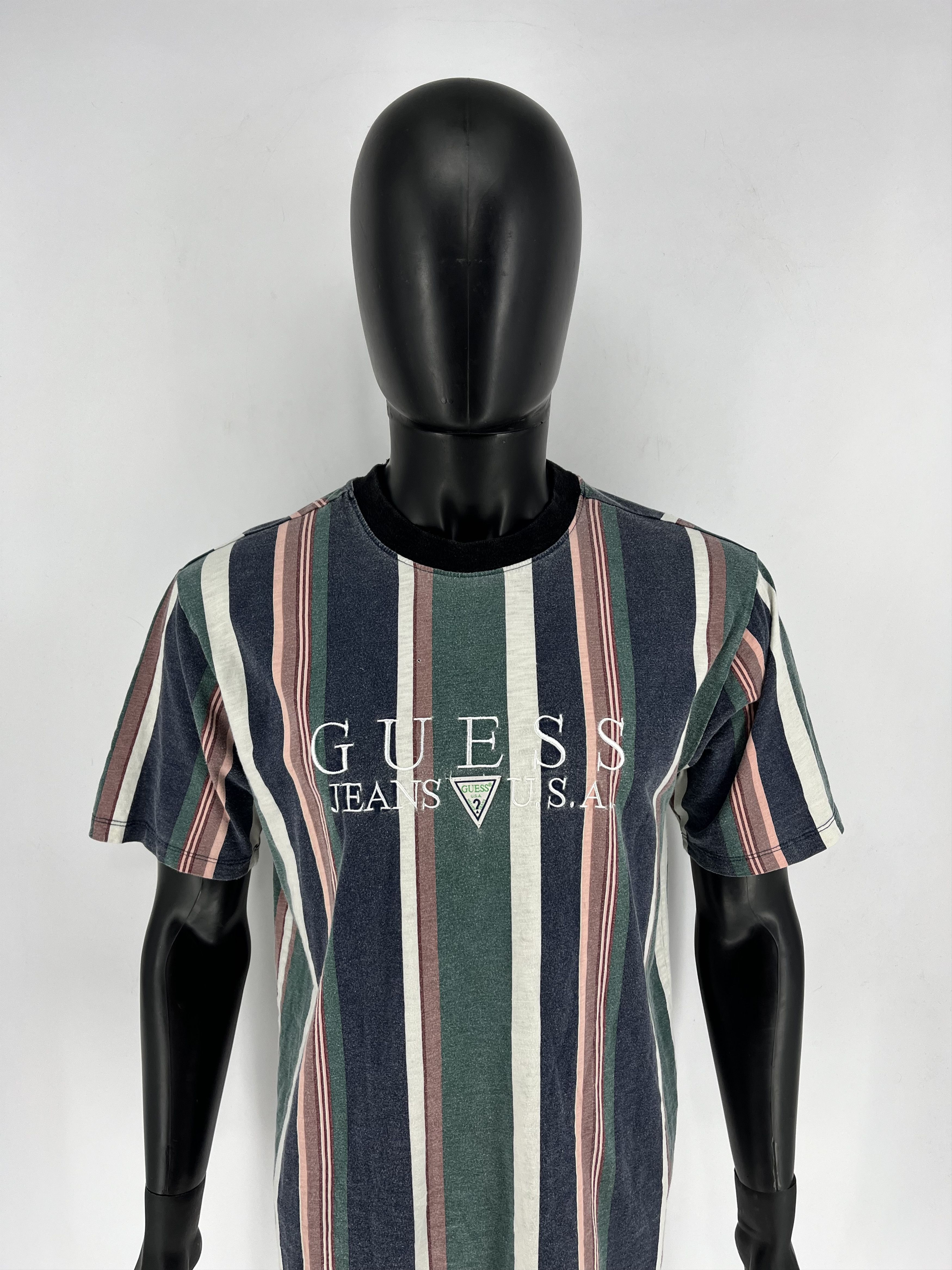 Guess × Vintage Vintage OG Guess Jeans USA Stripes Style Logo Shirt Size US S / EU 44-46 / 1 - 5 Thumbnail