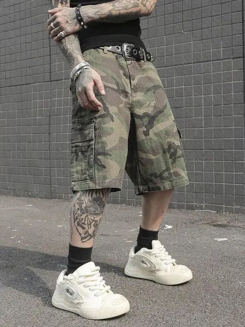 Jean DRIP cargo Camo shorts jorts RETRO Size US 31 - 4 Thumbnail