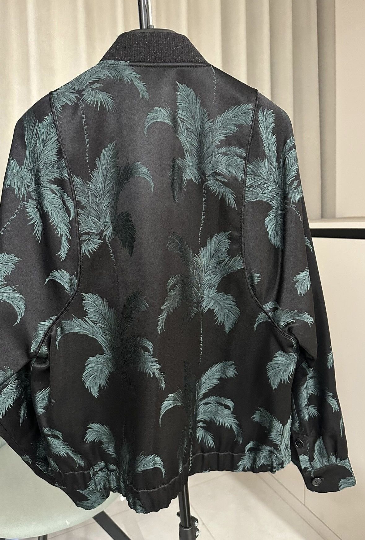 Saint Laurent Paris Saint Laurent 21SS Palm Satin Jacquard Varsity Jacket Size XS / US 0-2 / IT 36-38 - 2 Thumbnail