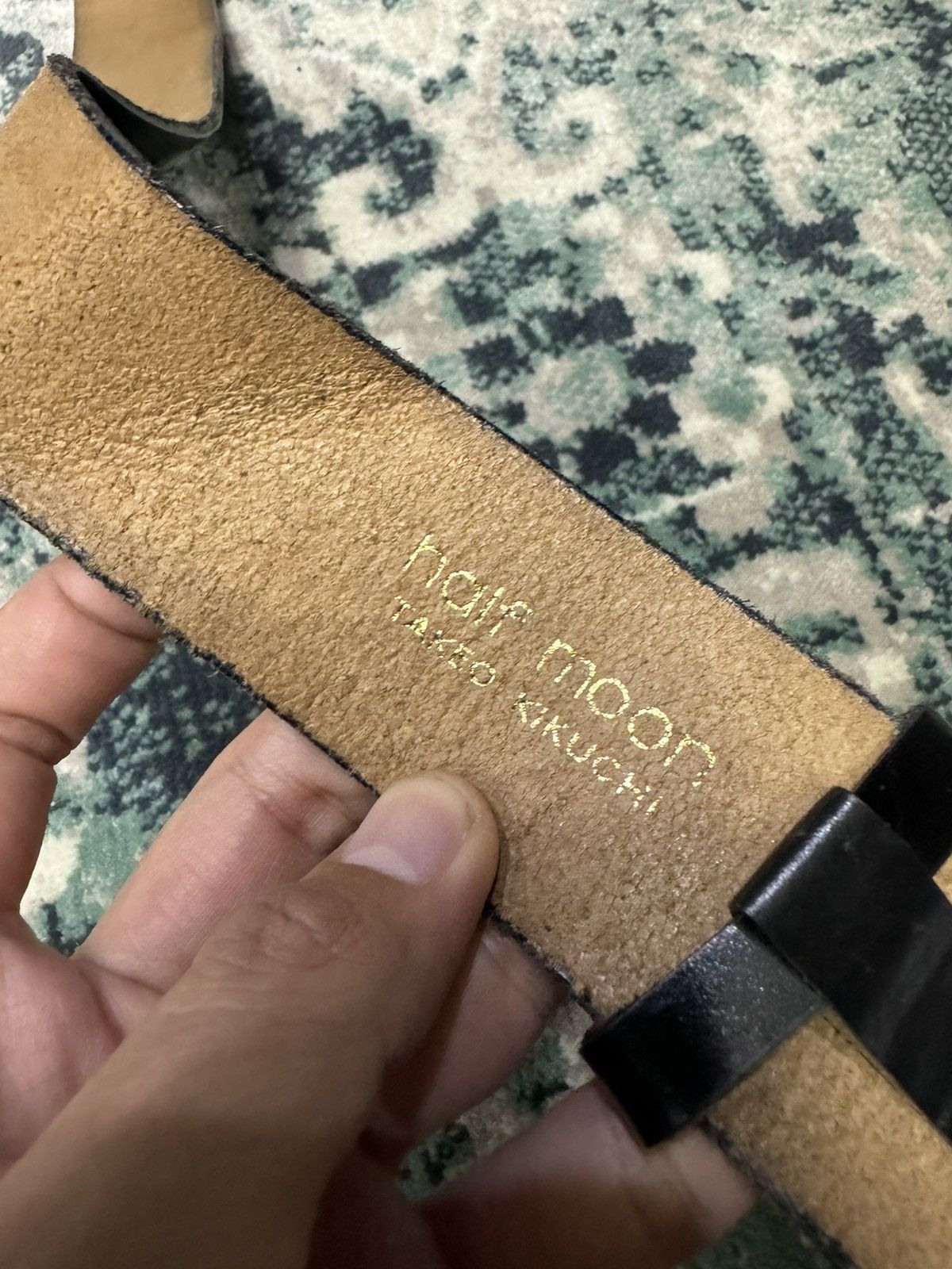 Japanese Brand HALF MOON TAKEO KIKUCHI BRONZE NEVER MORE BUCKLE BELT Size 28 - 5 Thumbnail