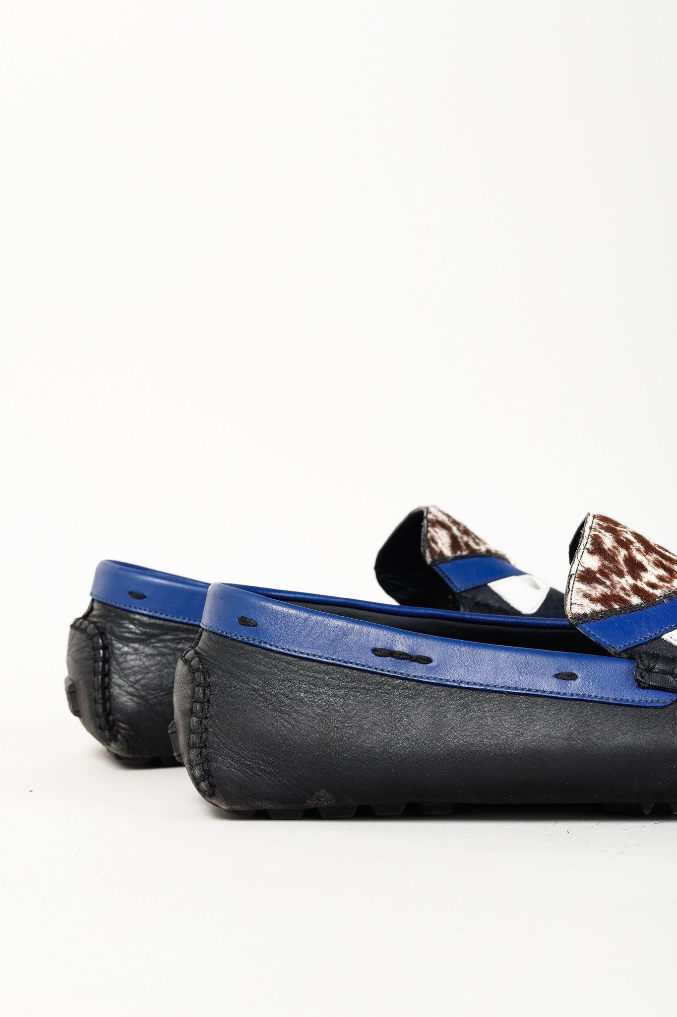 Fendi Fendi Monster Eyes Blue & Pony Hair Trim Driving Mocs Size US 9 / EU 42 - 9 Thumbnail