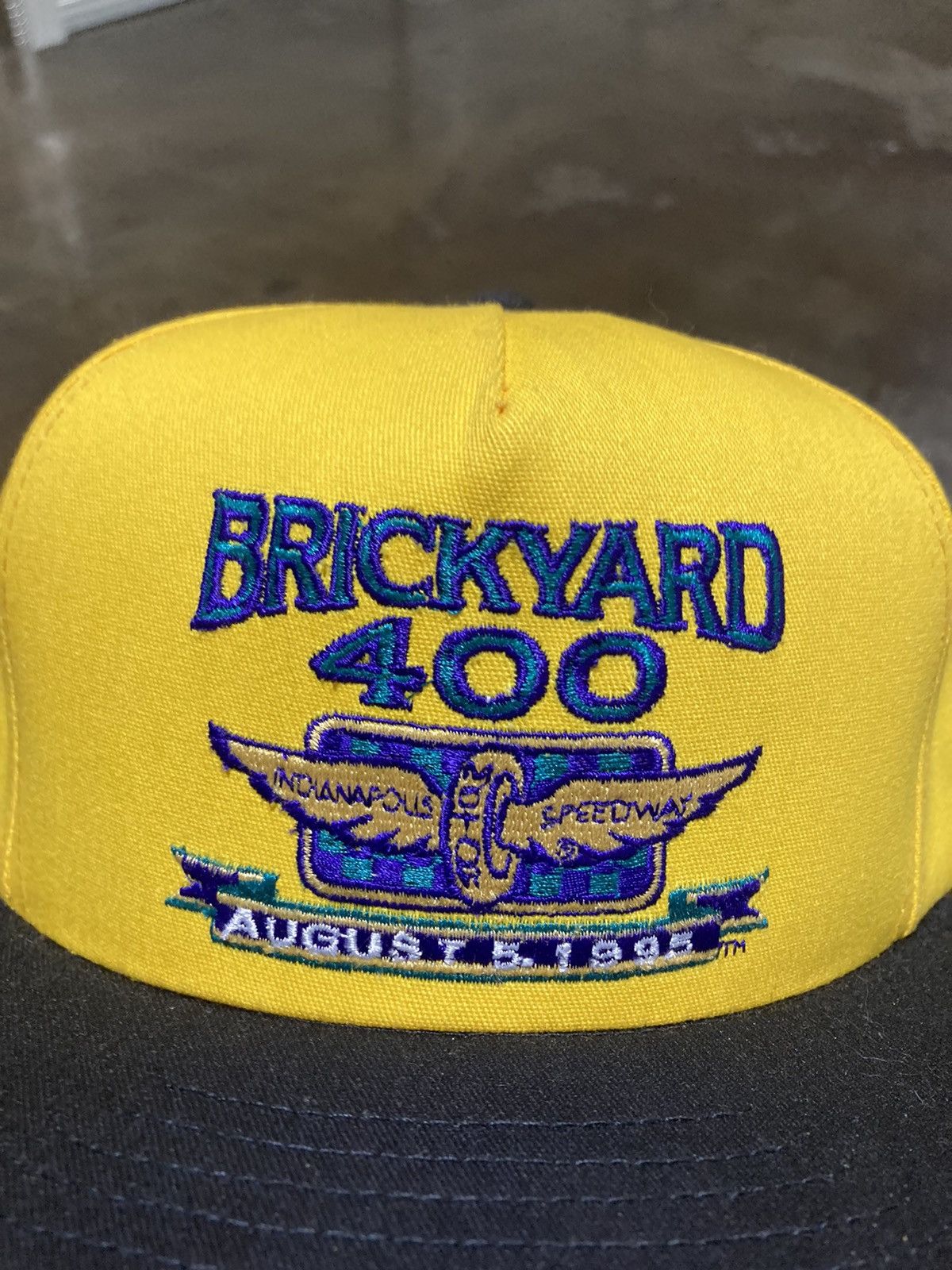 NASCAR × Vintage Vintage 90s Brickyard 400 1995 Racing Snapback Hat Yellow Size ONE SIZE - 2 Thumbnail