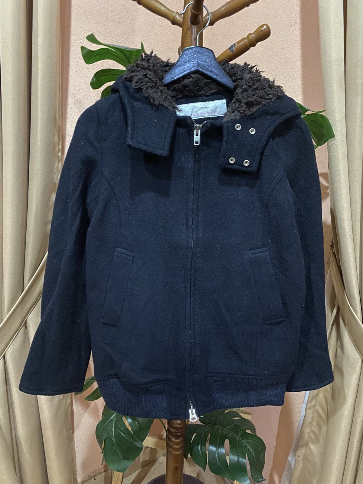 Issey Miyake Sunaokuwahara Japanese Avant-Garde Black Wool Hooded Jacket Size US S / EU 44-46 / 1 - 1 Thumbnail
