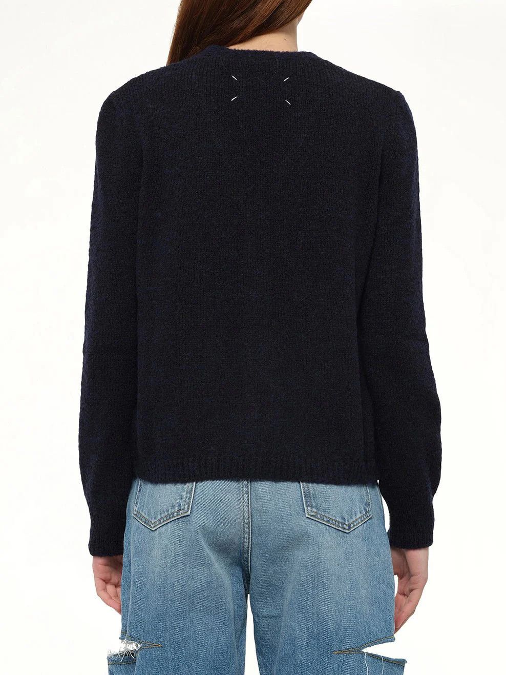 Maison Margiela o1w1db10526 Wool Cardigan in Navy Blue Size S / US 4 / IT 40 - 5 Thumbnail