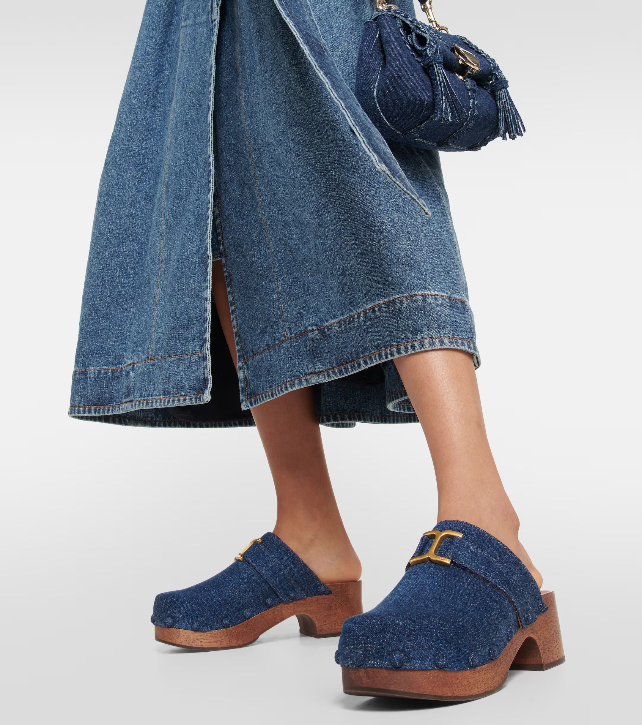 Chloe o1loc1c1024 Marcie Mules in Demin Size US 10 / IT 40 - 4 Thumbnail