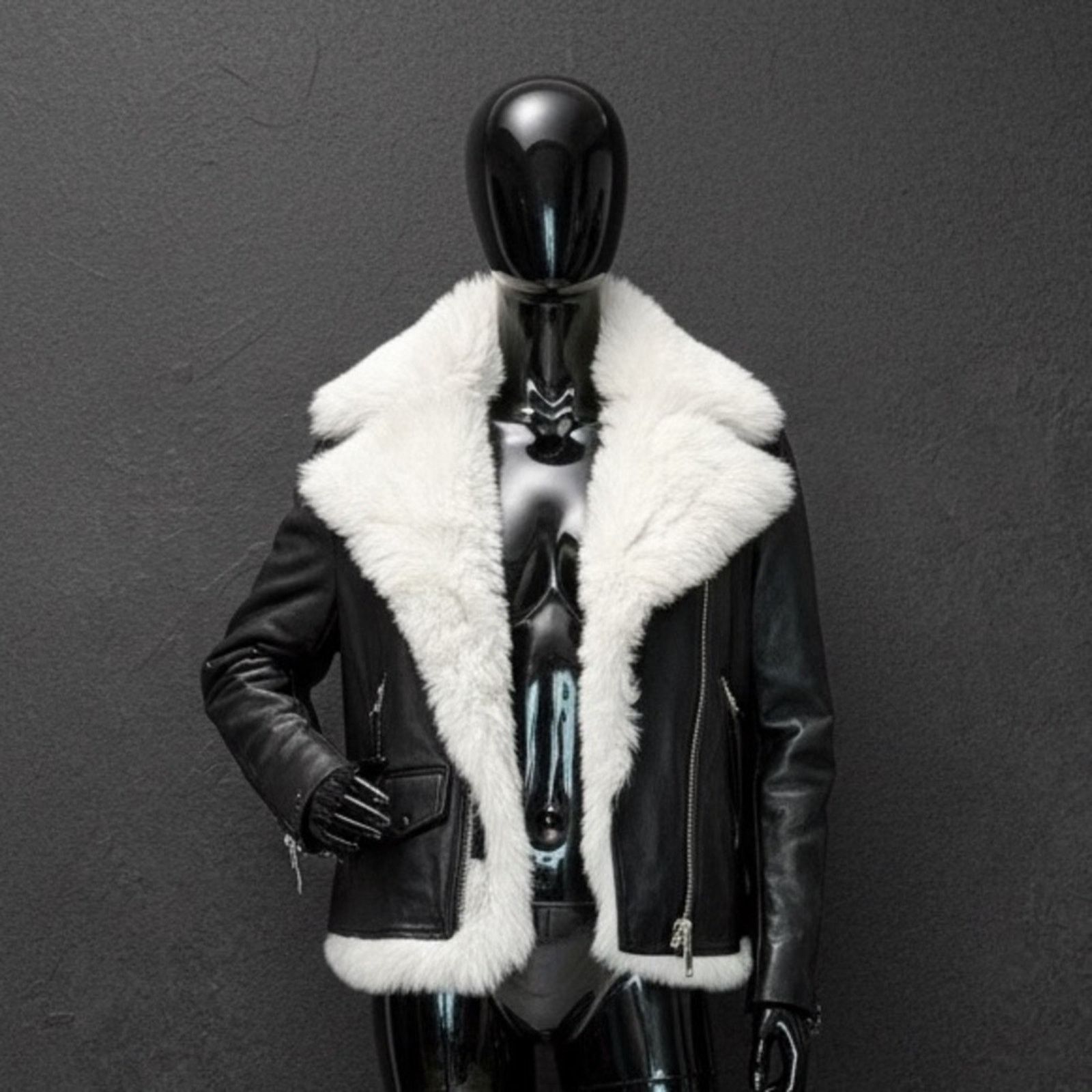 Allsaints AllSaints Lyra Shearling Lambskin Leather Biker Jacket Size L / US 10 / IT 46 - 1 Thumbnail