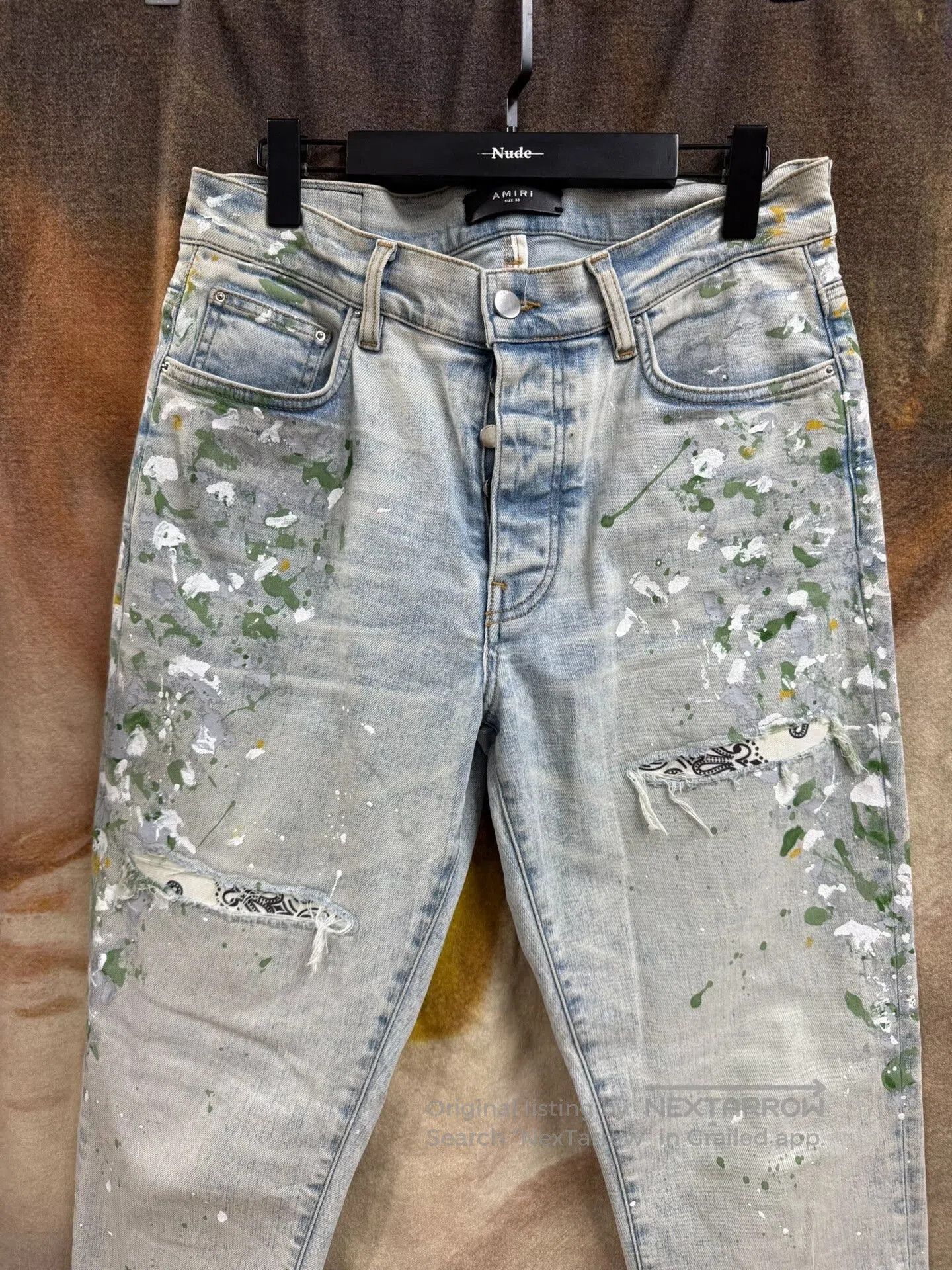 Haider Ackermann amiri splattered slim fit denim pants size 33. Size US 33 - 2 Thumbnail