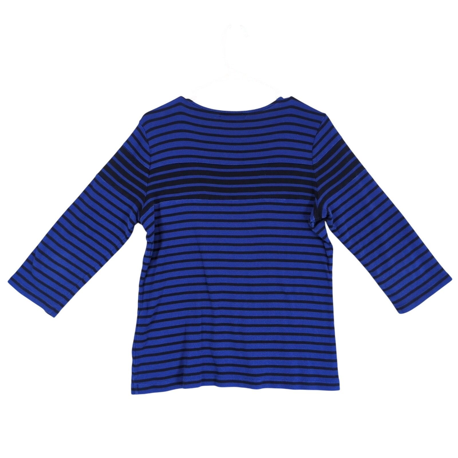 Lauren Ralph Lauren LRL Ralph Lauren Women's XL Blue Black Striped Top Size XL / US 12-14 / IT 48-50 - 3 Thumbnail