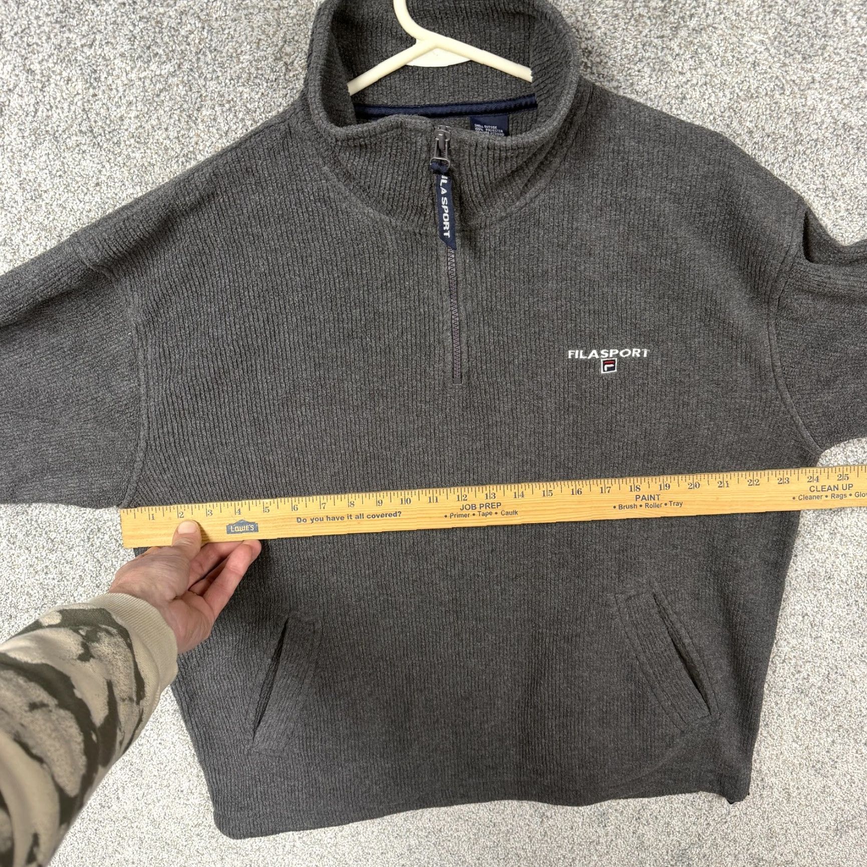 Fila FilaSport The Collection Jacket Mens L Gray 1/4 Zip Fleece Pullover Athletic Outdoor Casual Activewear Winter Size US L / EU 52-54 / 3 - 4 Thumbnail