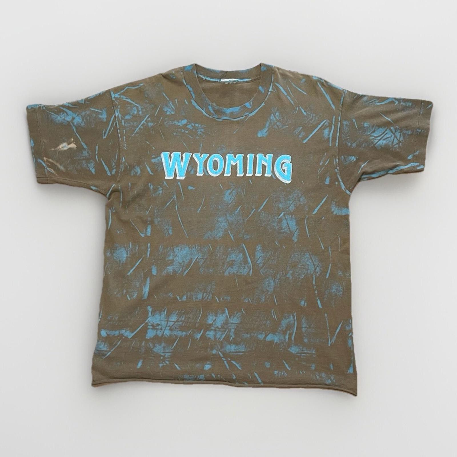 Vintage VTG 1990s Wyoming AOP Puff Print TShirt Single Stitch USA XL Size US XL / EU 56 / 4 - 1 Thumbnail