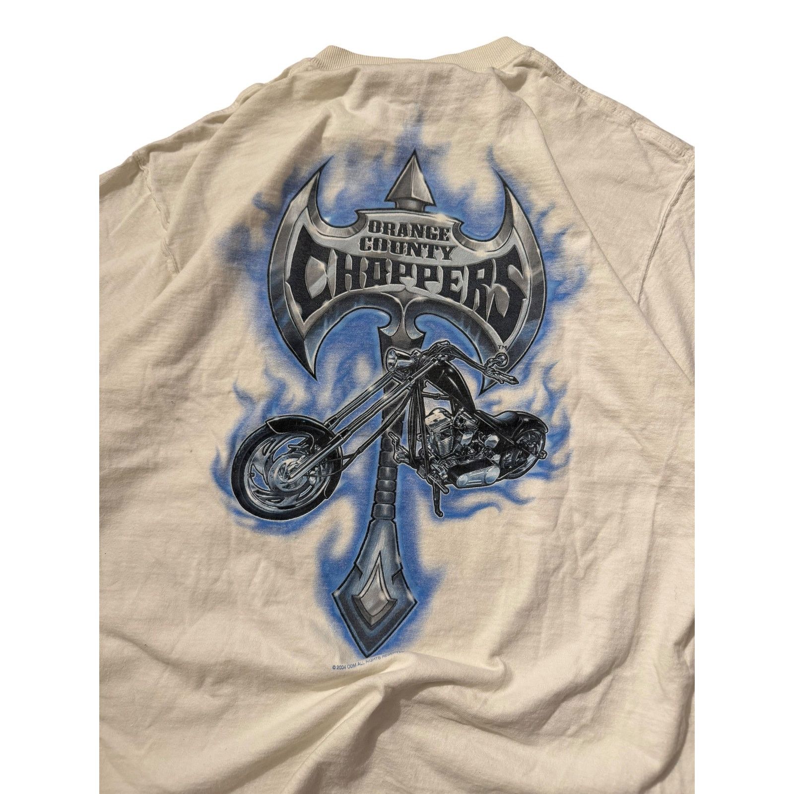 Vintage Vintage OCC Blue Chrome Chopper Tee - White Size US L / EU 52-54 / 3 - 8 Thumbnail