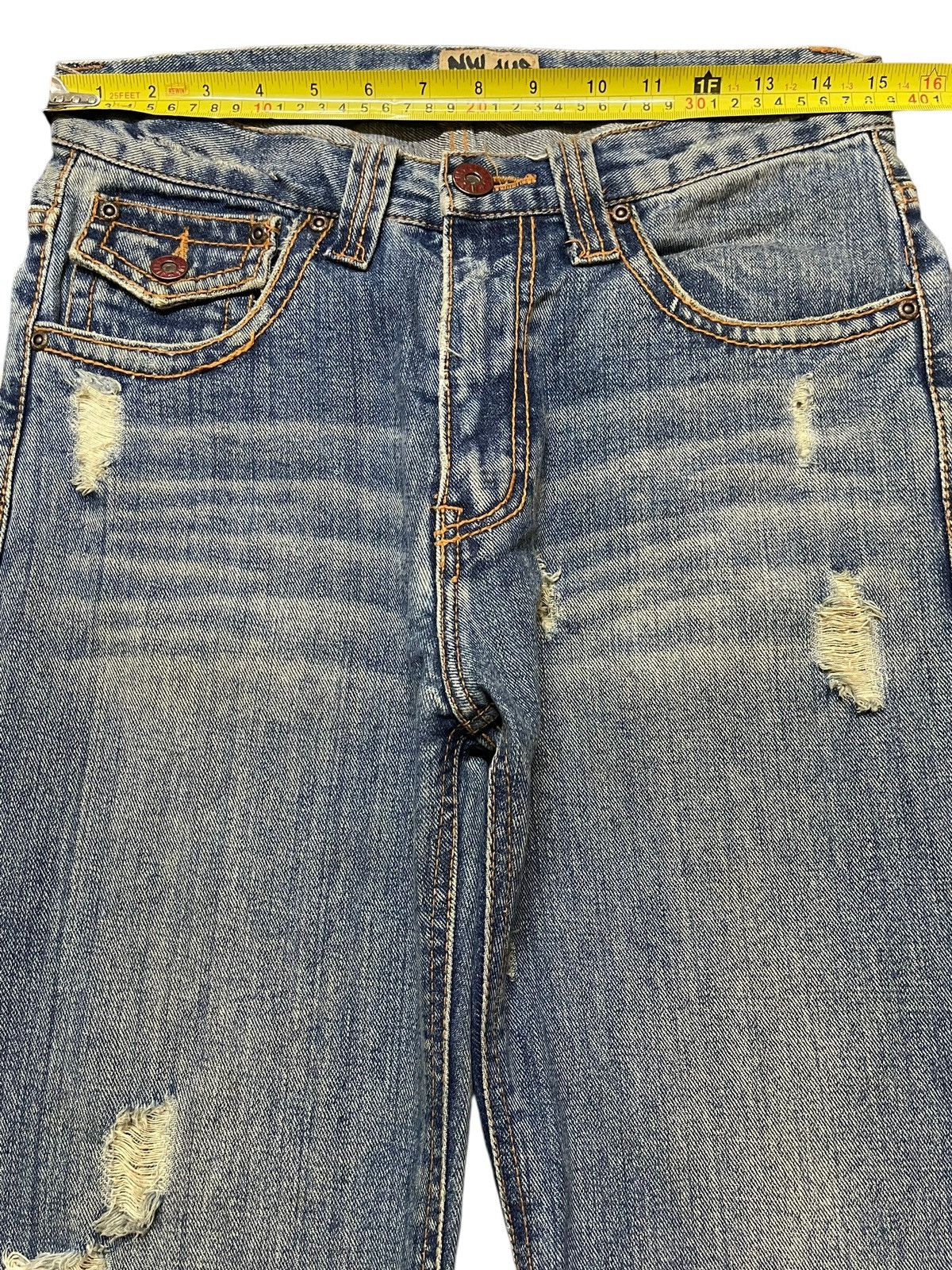 If Six Was Nine Vintage Japan Nylaus Faded Wash Distressed Spiral Wide Leg Size US 30 / EU 46 - 12 Thumbnail