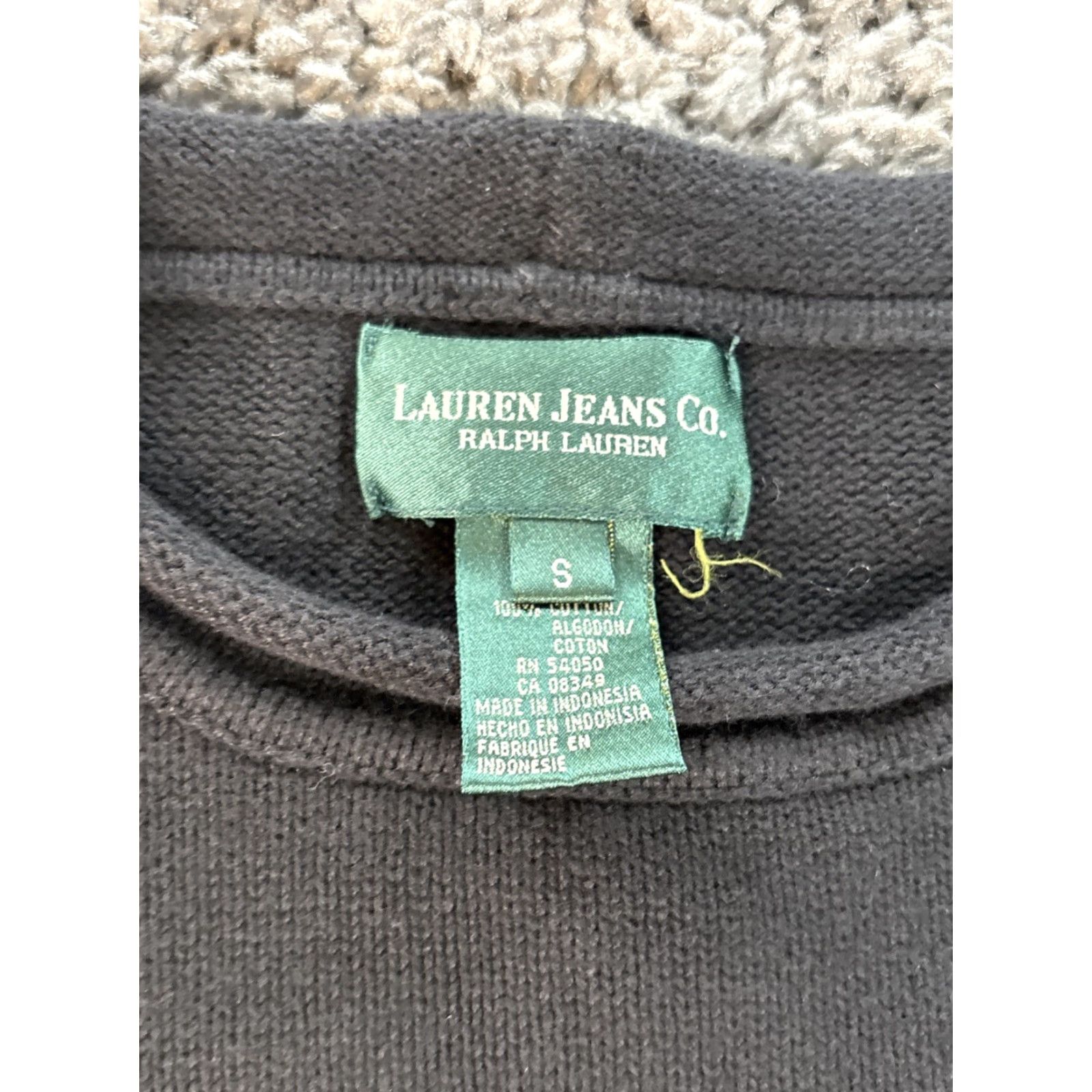 Ralph Lauren VINTAGE Lauren Ralph Lauren Roll Neck Sweater Mercerized Black 100% Cotton Womens L Knit Pullover Navy Blue Casual 90s Ladies Size L / US 10 / IT 46 - 4 Thumbnail