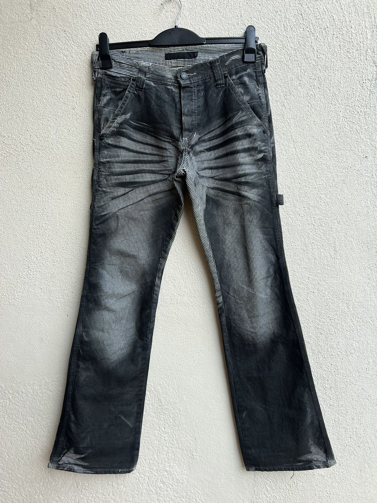 GOSTAR DE FUGA Fuga Japan Waxed Hickory Striped Bootcut Carpenter Pant Size US 29 - 6 Thumbnail