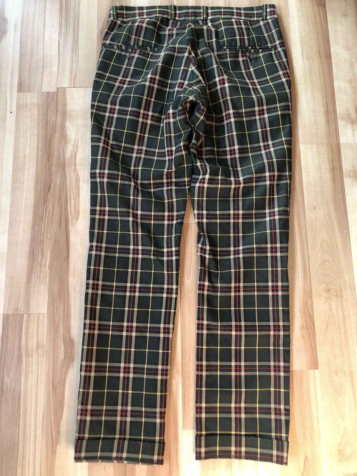 Vintage Relco London Forest Green Plaid Trousers Size US 30 / EU 46 - 2 Thumbnail